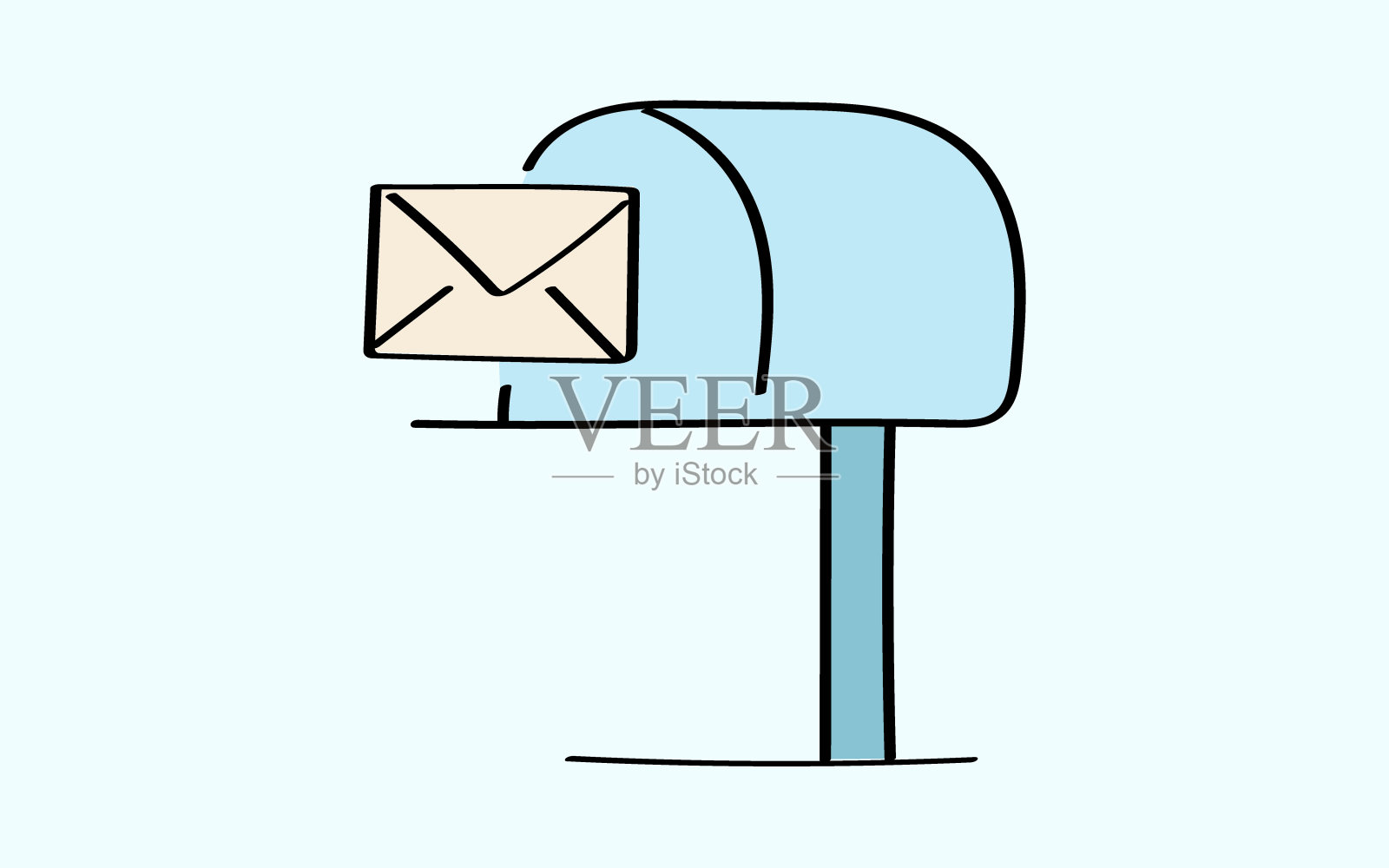 邮政涂鸦图标。插画图片素材