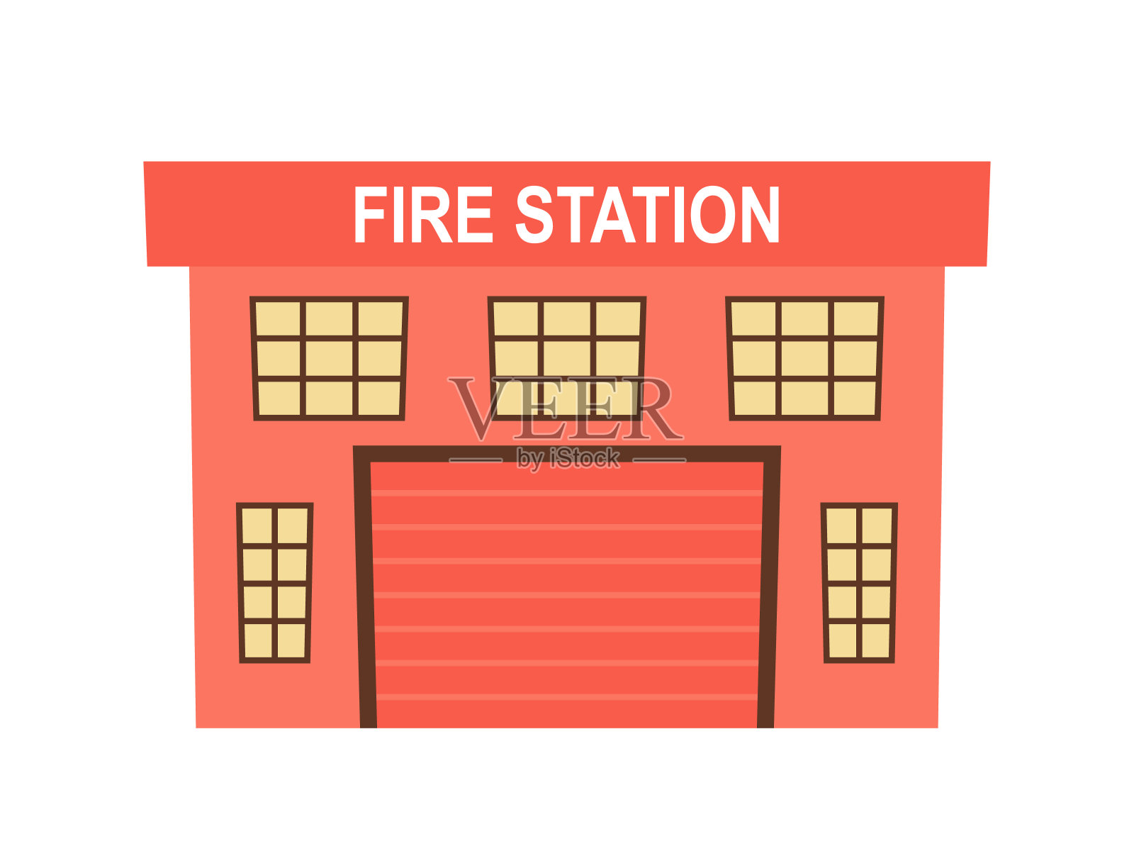消防站大楼插画图片素材