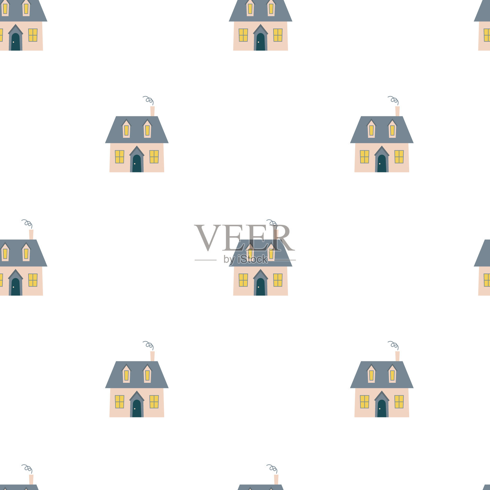 乡村住宅格局插画图片素材