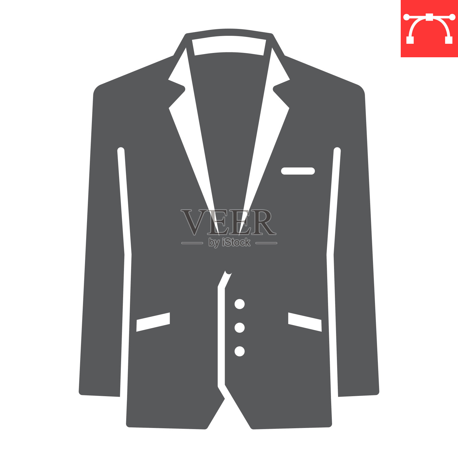 西装外套的字形图标插画图片素材
