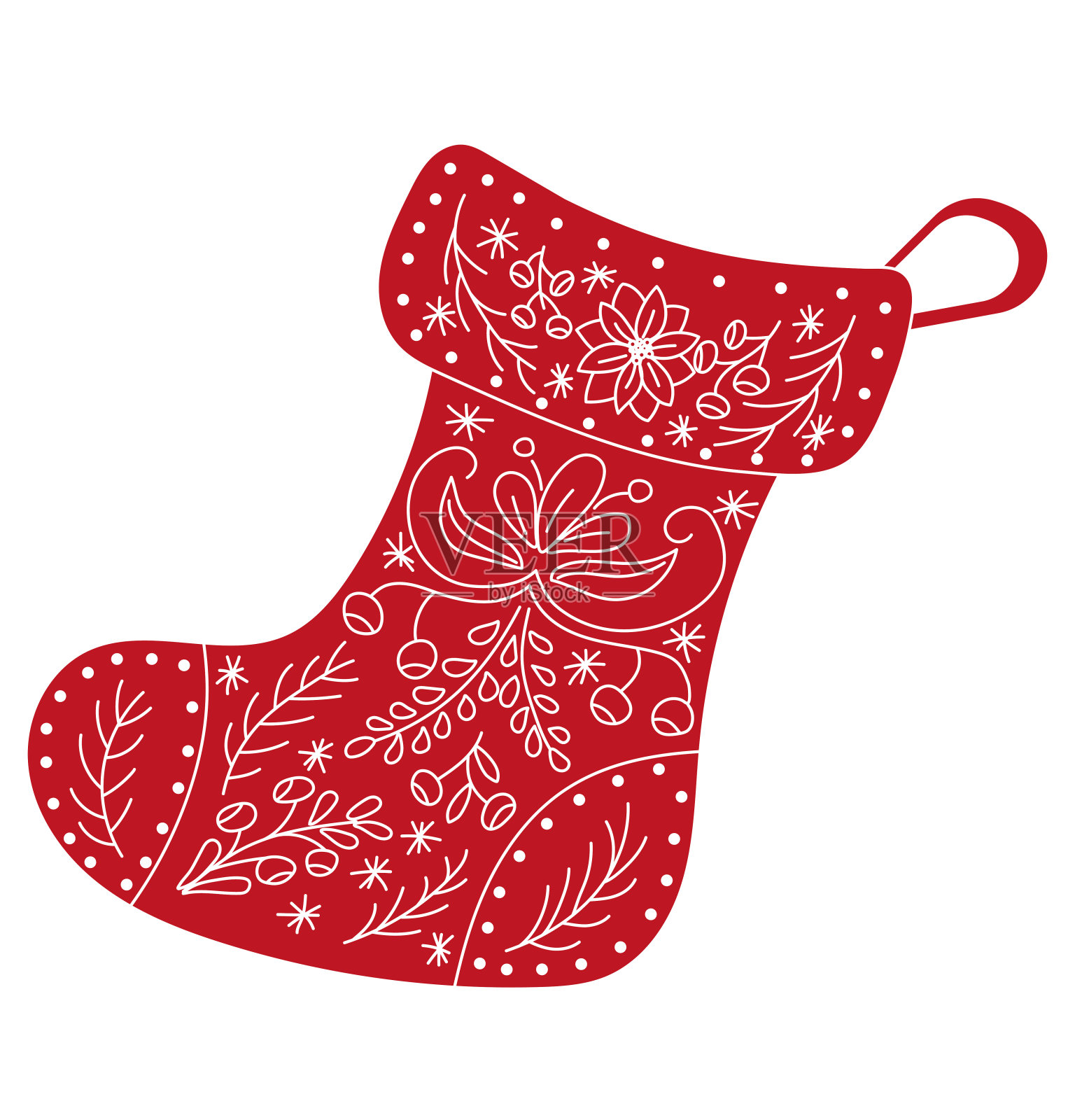 圣诞礼物袜插画图片素材