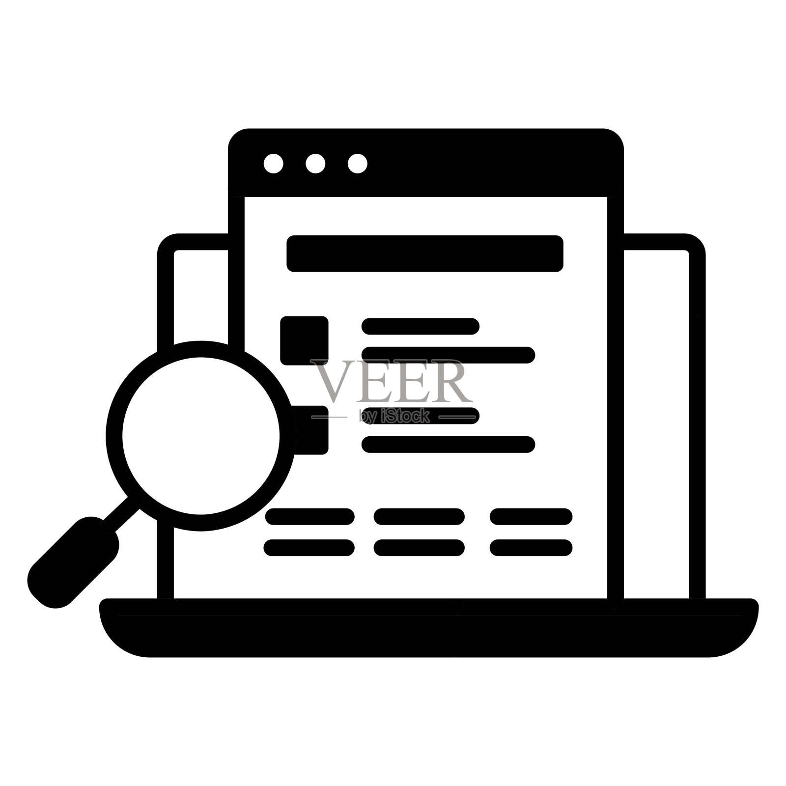 最大化搜索结果。搜索结果图标。插画图片素材