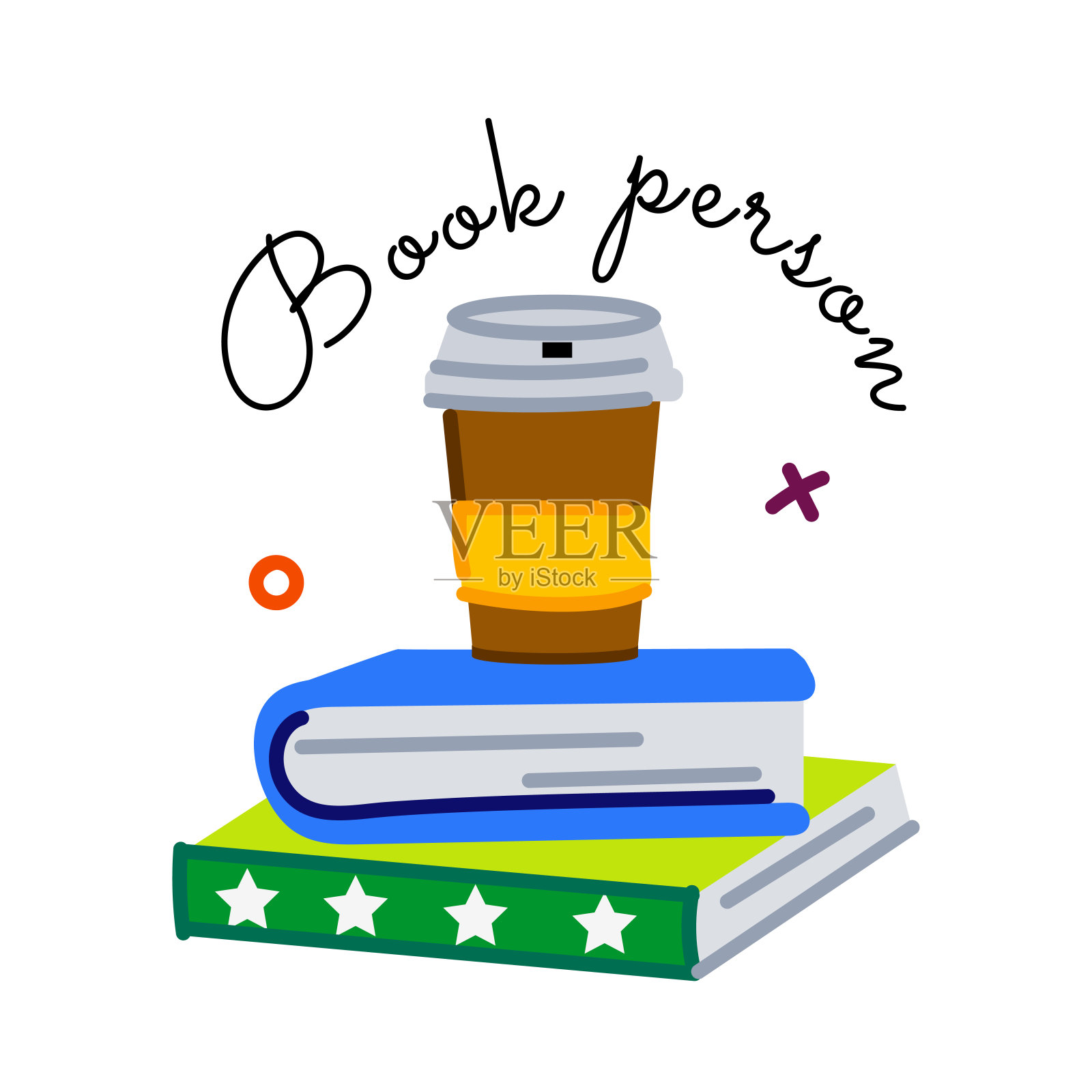 书的人插画图片素材