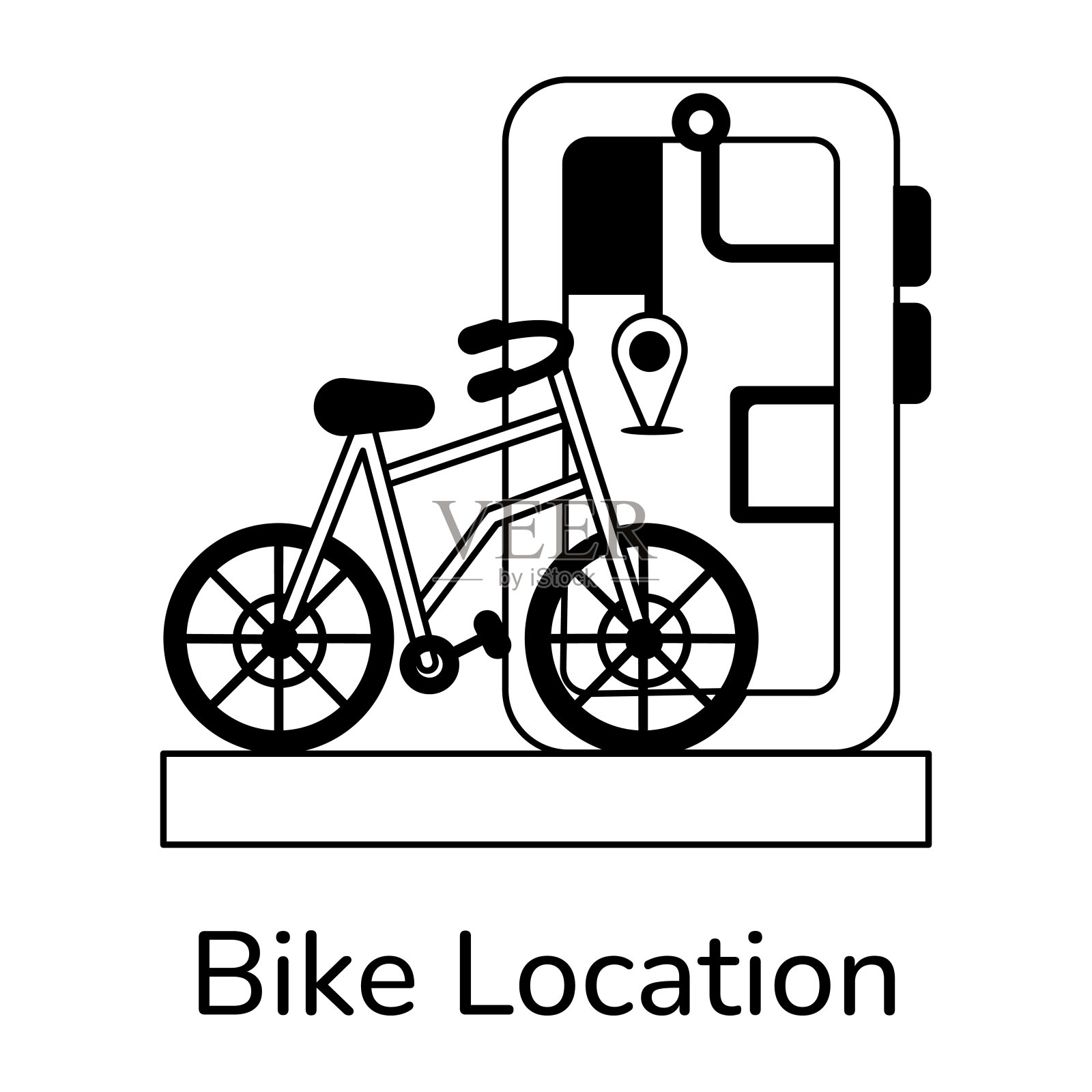自行车的位置插画图片素材