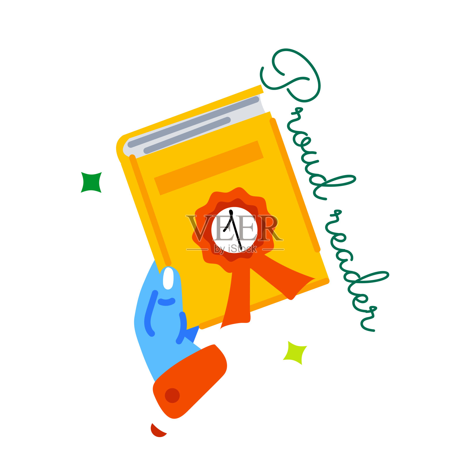 骄傲的读者插画图片素材