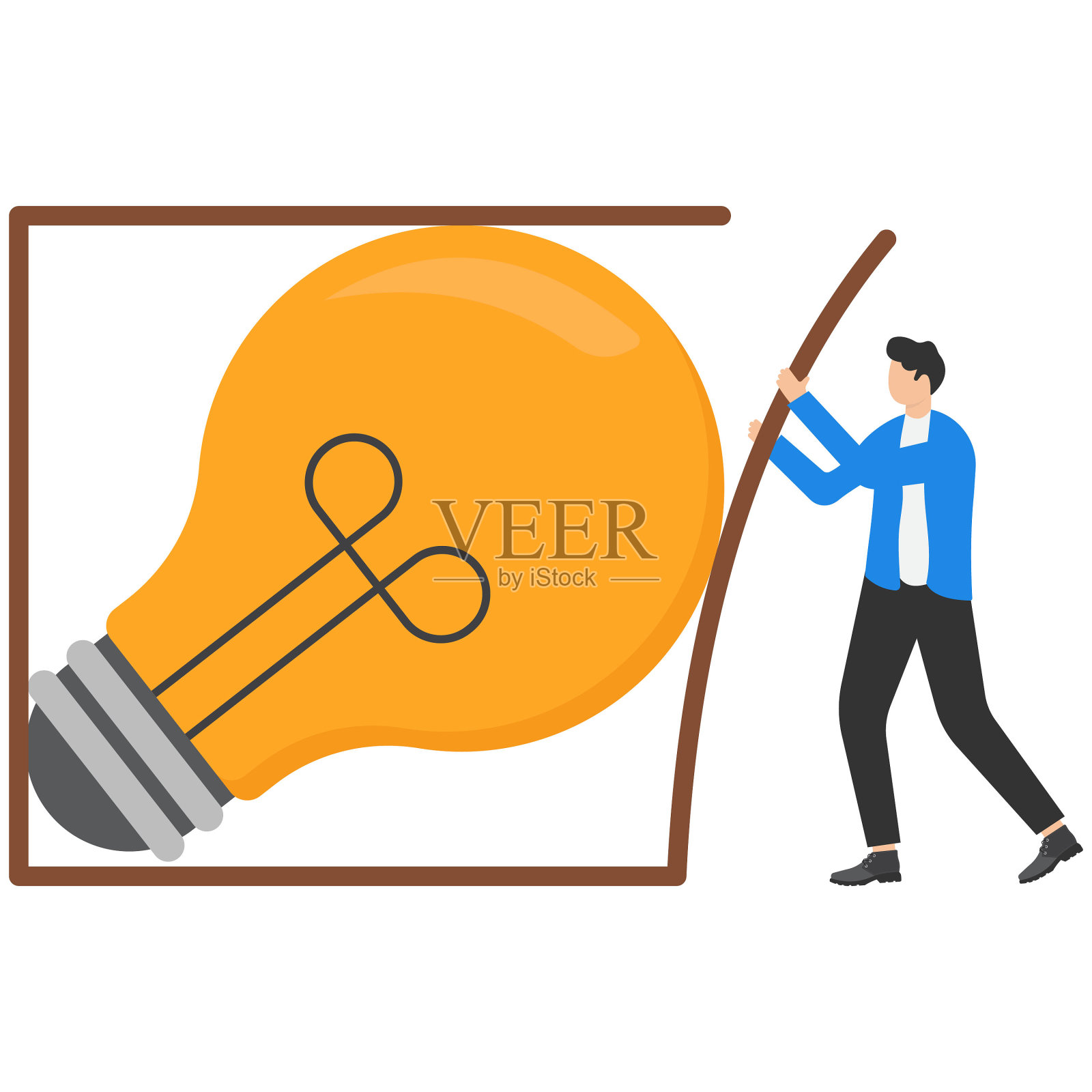 创意安全或限制，改进和适应新常态概念，大创意，设定创意边界，插画图片素材