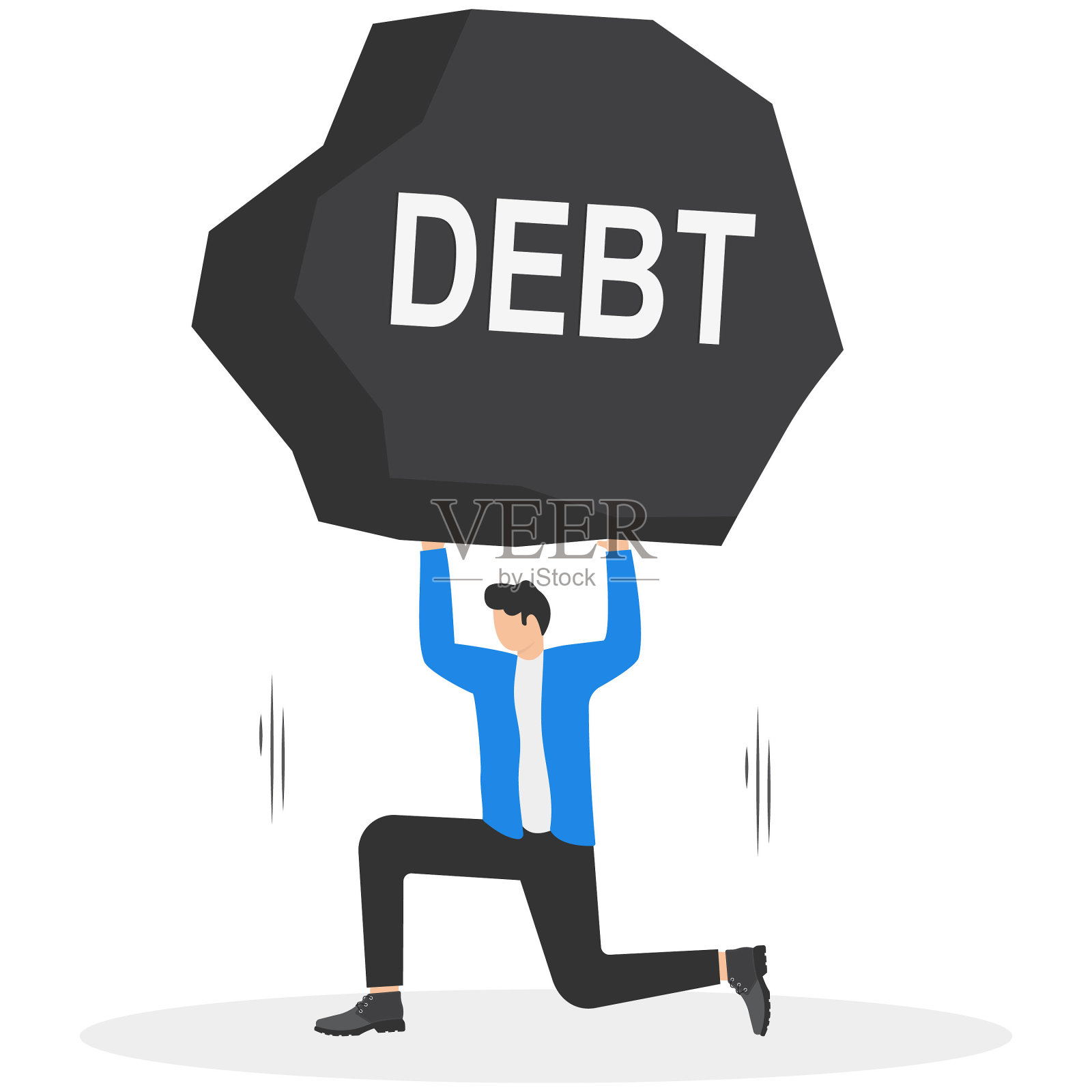 商人解除了他身上的债务。企业财务符号矢量插图插画图片素材