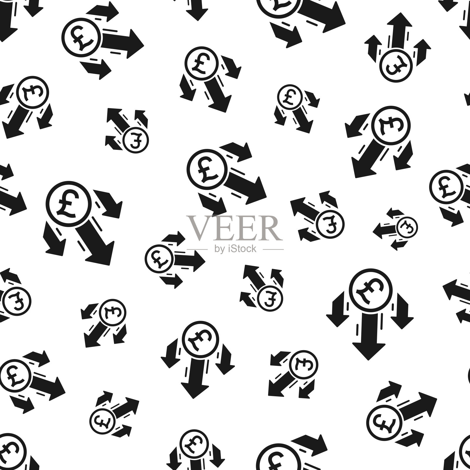 磅减少。无缝模式。白色背景的图标插画图片素材