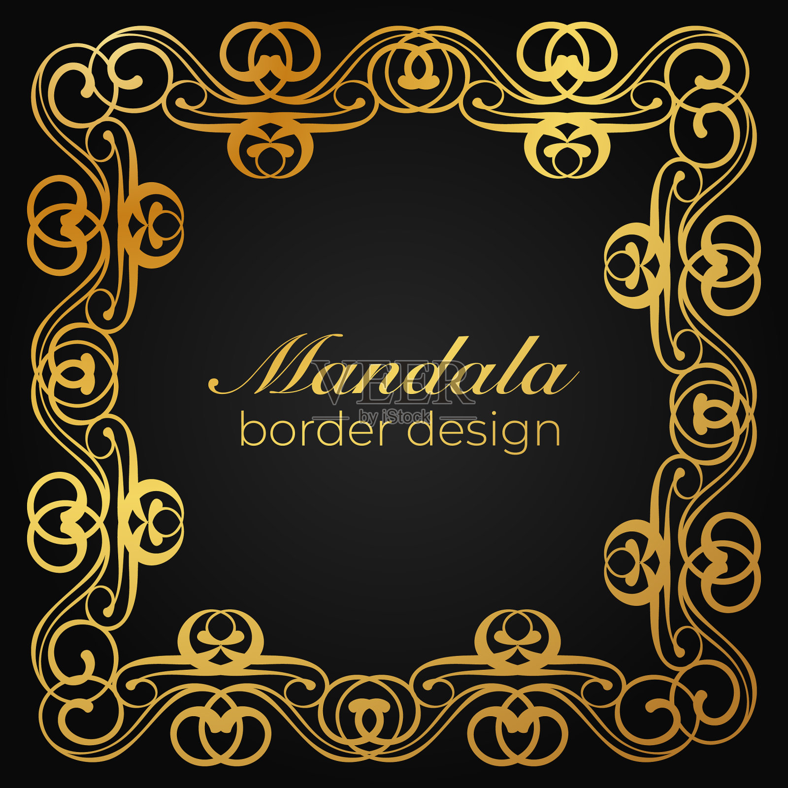豪华图案边框设计插画图片素材