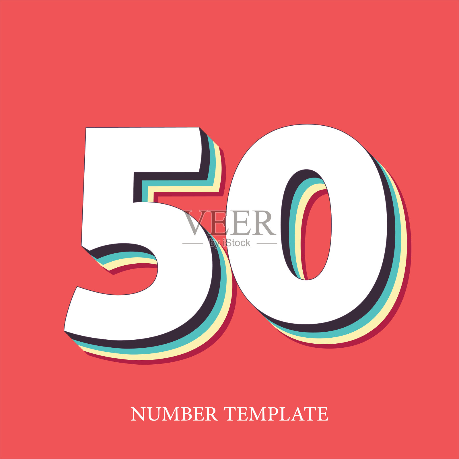 50号股票插图。数字模板设计矢量插图。插画图片素材