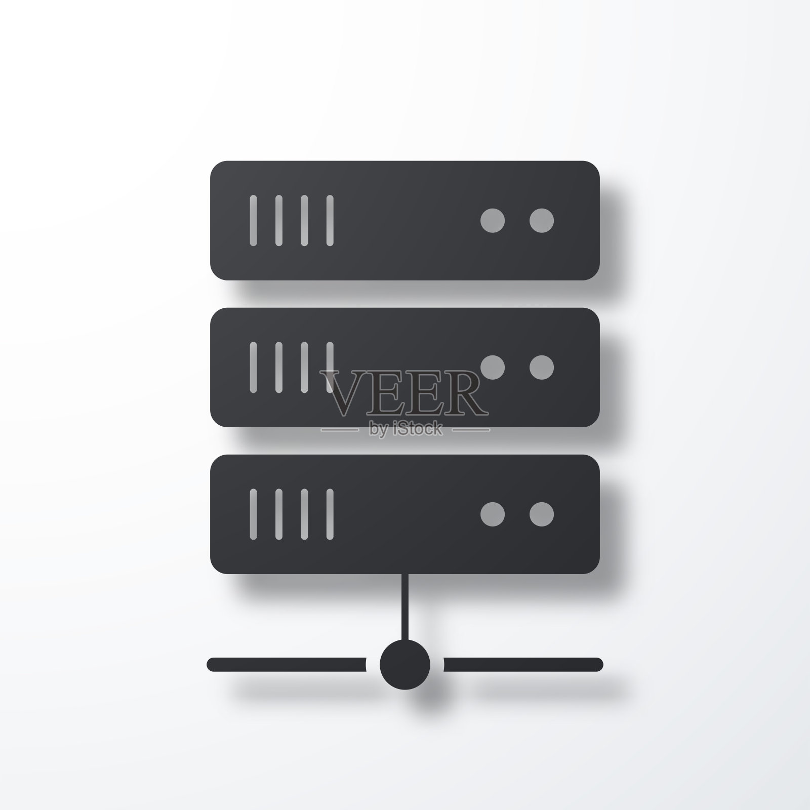 服务器。白色背景上的阴影图标插画图片素材