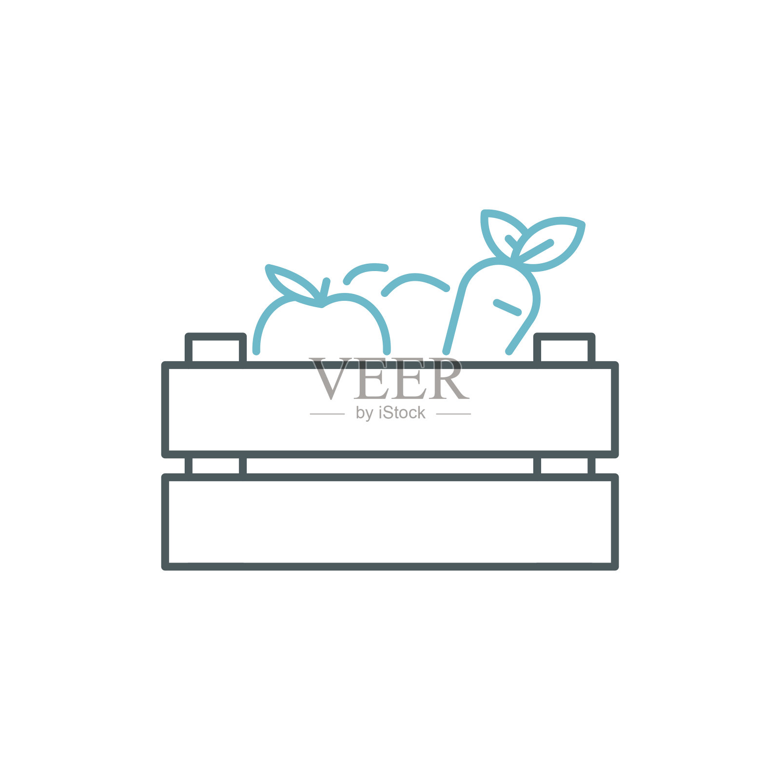 农贸市场双色线图标设计与可编辑的笔触。适用于信息图表，网页，移动应用程序，UI, UX和GUI设计。插画图片素材