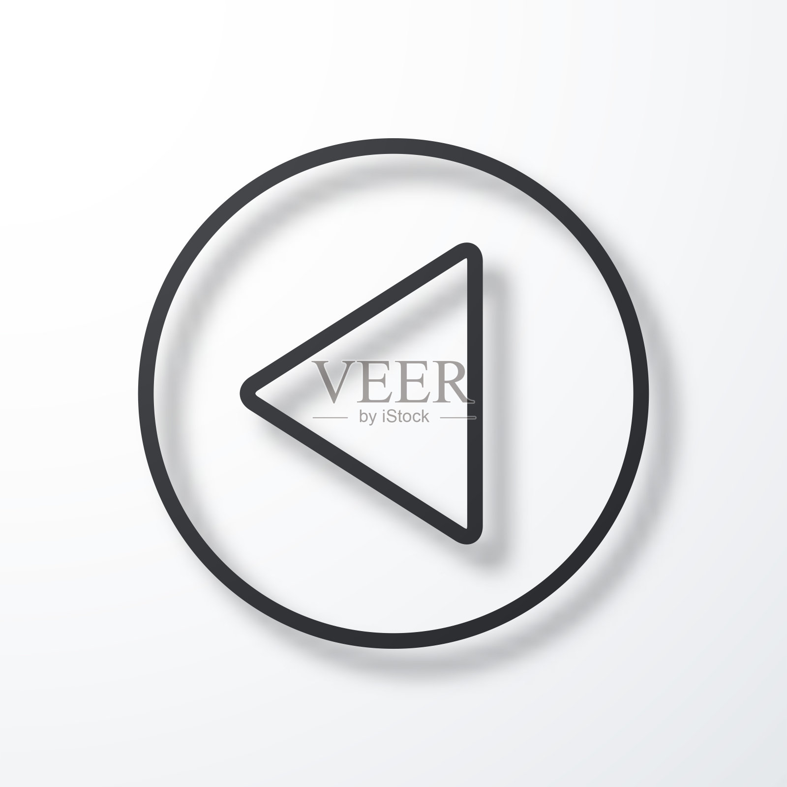 之前的按钮。线图标与阴影在白色背景插画图片素材