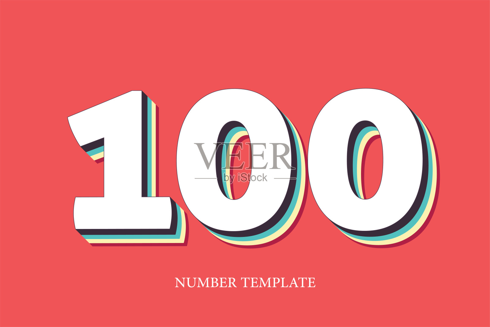 100号股票插图。数字模板设计矢量插图。插画图片素材