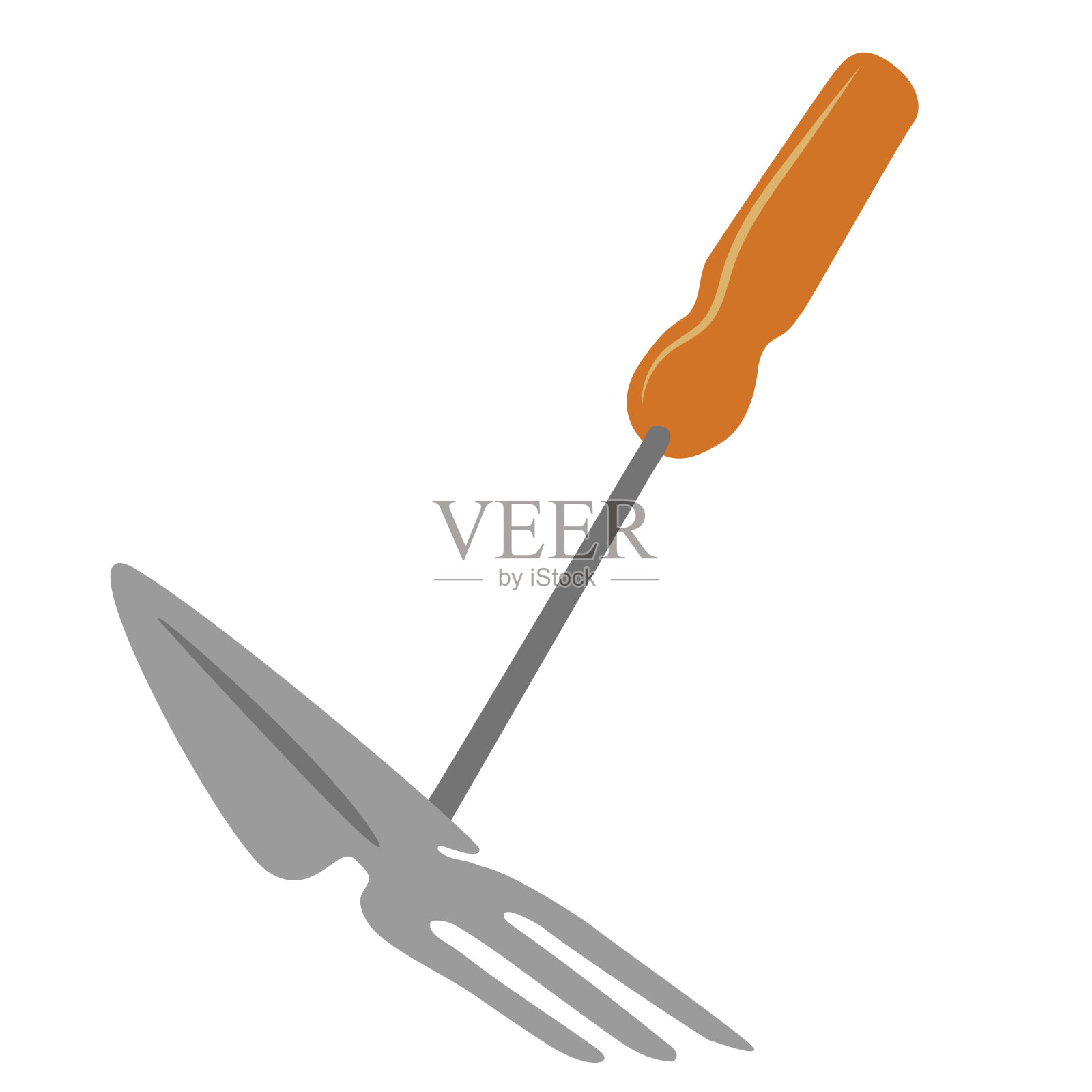 花园工具。剪贴画，铲子，耙子。松动，挖掘，清理农场插画图片素材