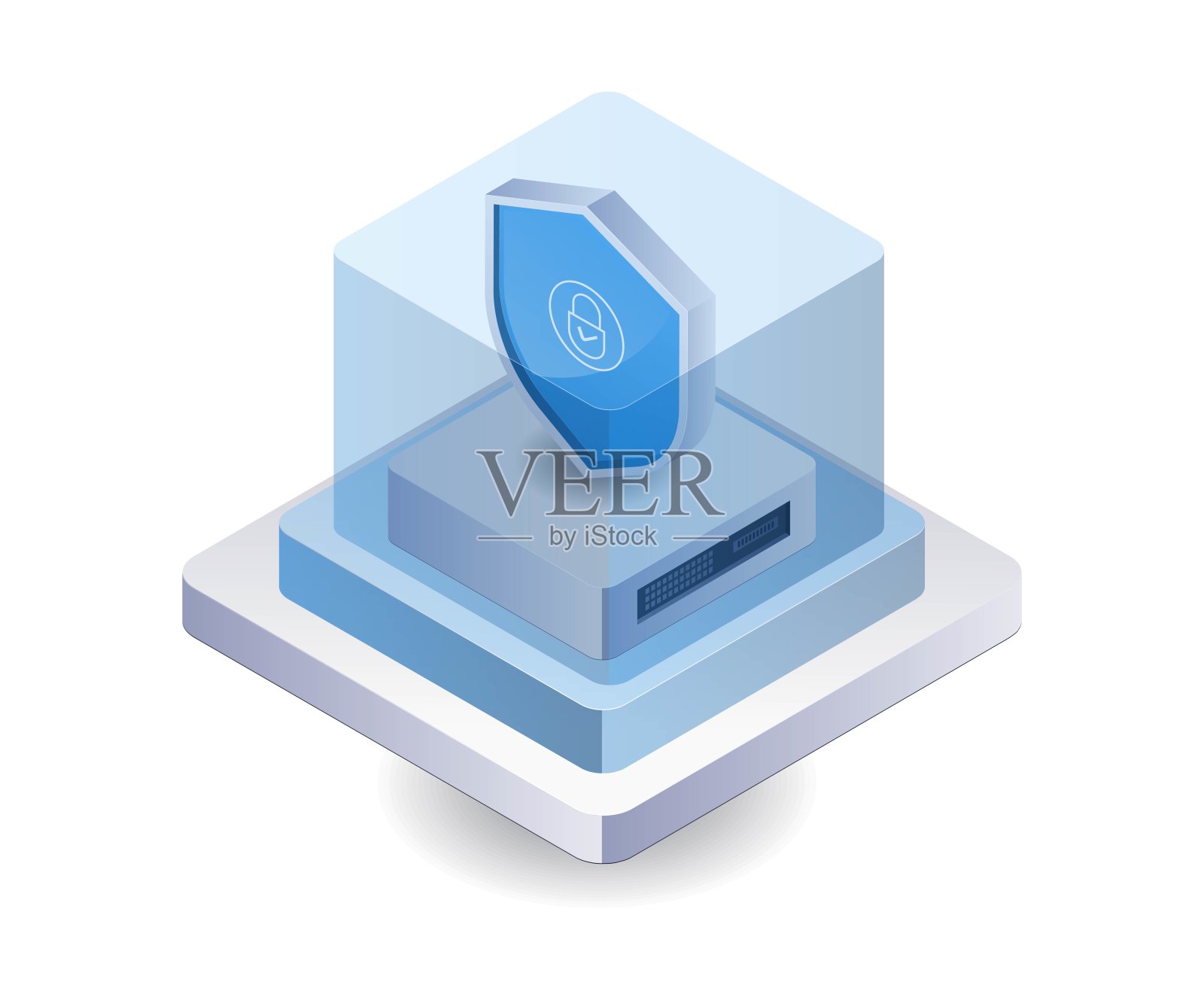 服务器维护数据安全技术插画图片素材