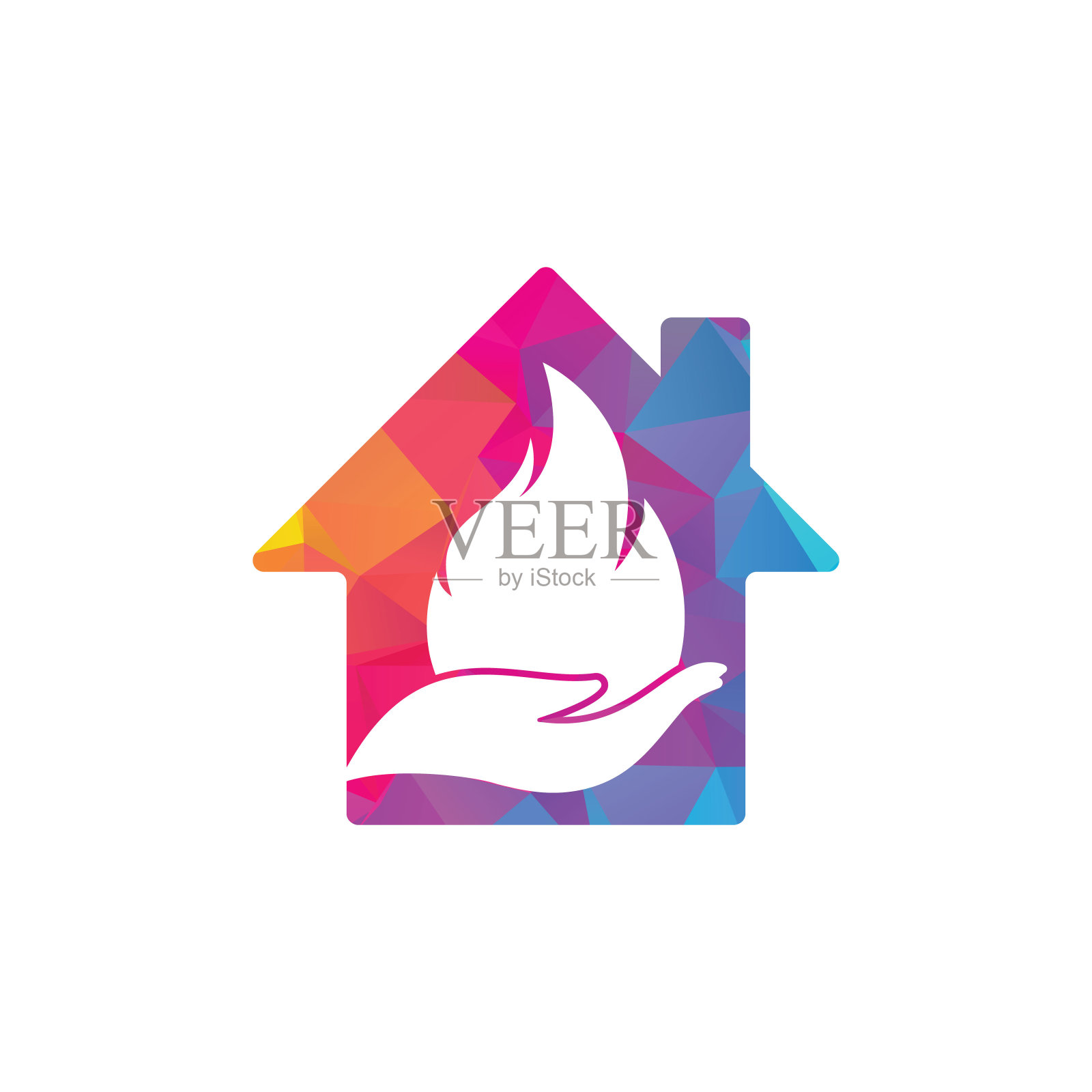 消防护理院形状概念矢量标志设计概念。插画图片素材