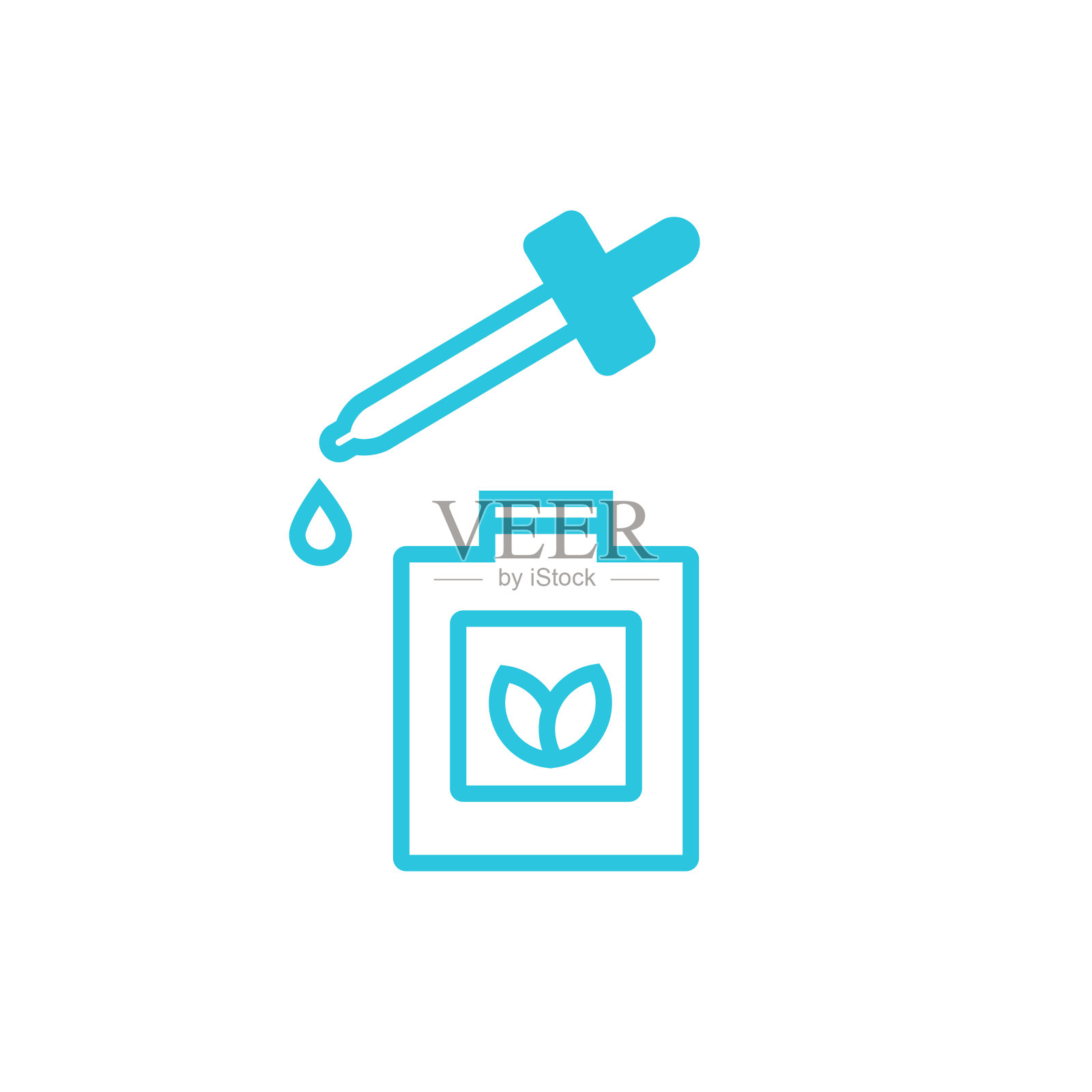 本质图标。美容精华液。孤立在白色背景上。从蓝色图标集。插画图片素材