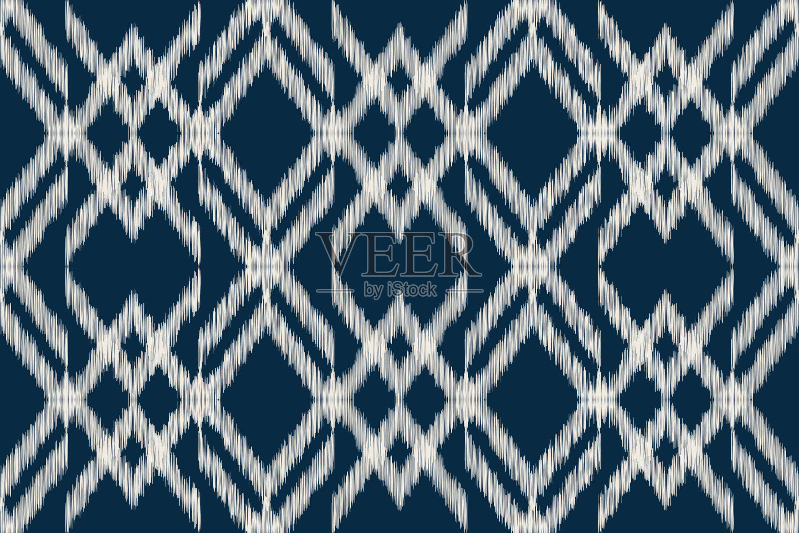 传统民族伊卡图案图案几何风格的织物。非洲伊卡特刺绣民族东方图案蓝色背景壁纸。抽象,向量,illustration.Texture、框架、装饰。插画图片素材