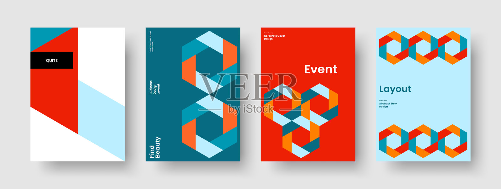 现代宣传册模板。几何海报设计。抽象业务演示布局。报告。背景。传单。书的封面。横幅。投资组合。笔记本。传单。品牌的身份。杂志插画图片素材