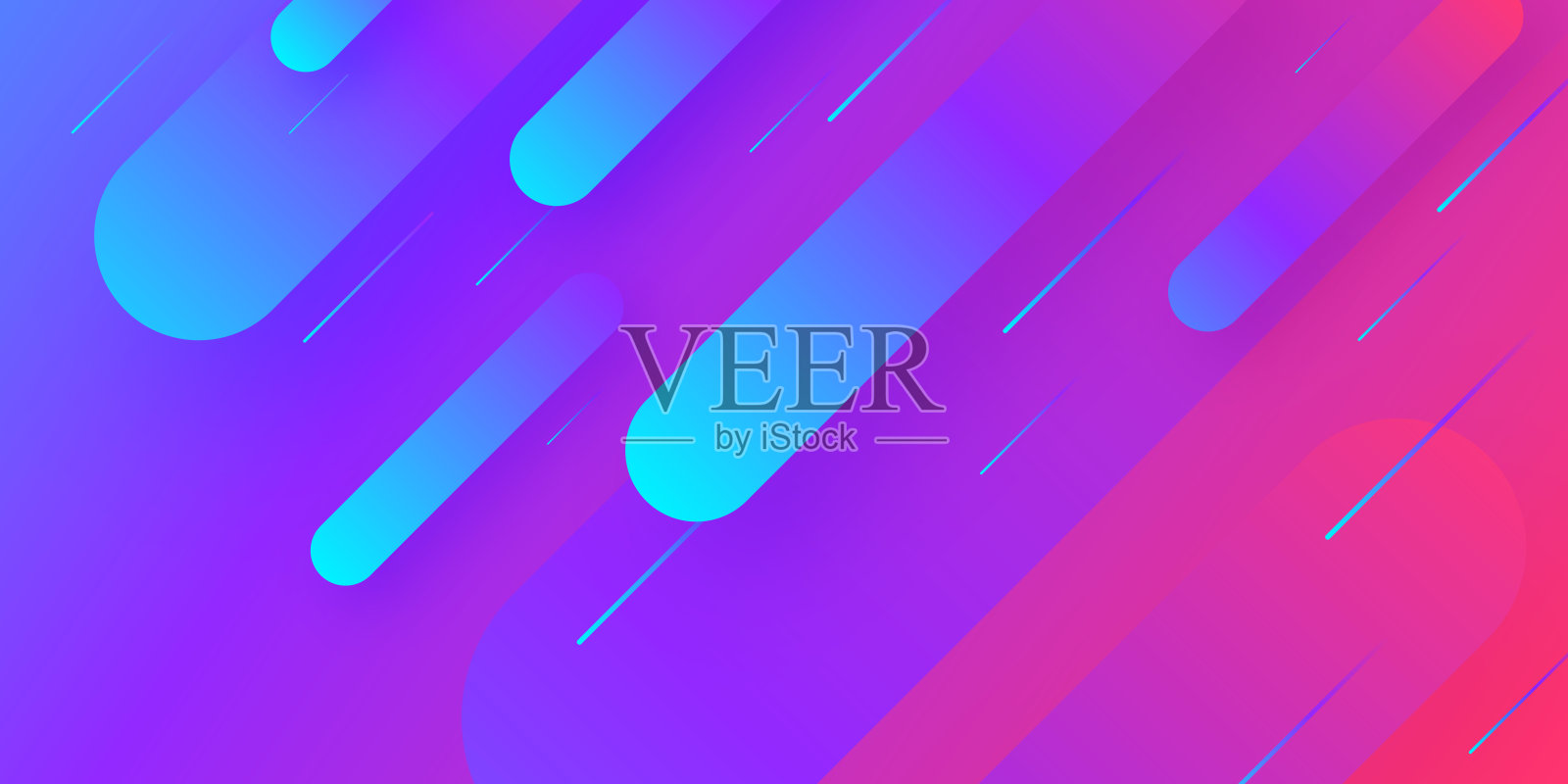 抽象设计与几何形状-时髦的紫色梯度插画图片素材