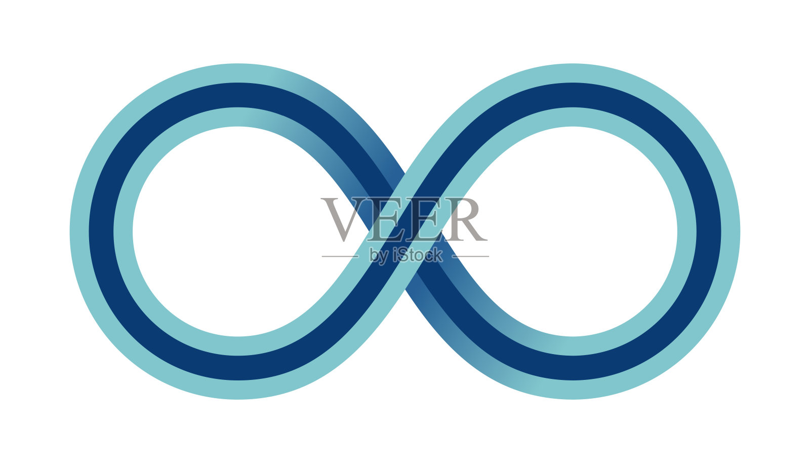 抽象无穷符号。无限循环数学符号在平面风格与阴影。插画图片素材