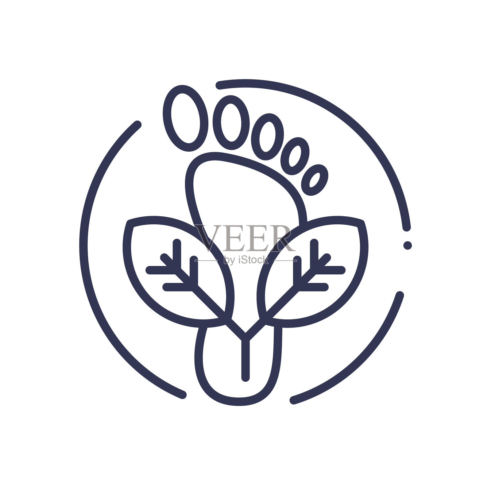 碳足迹与植物图标插画图片素材