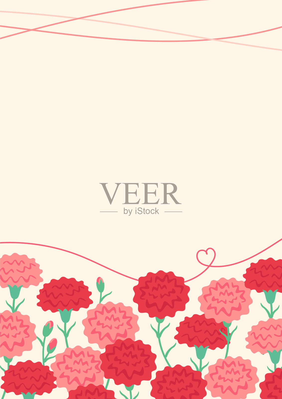 康乃馨母亲节设计框架插画图片素材