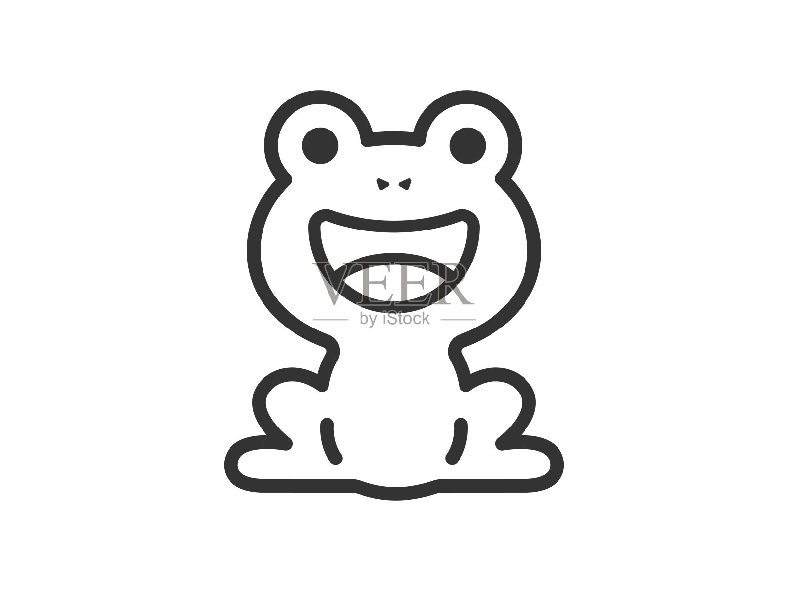 青蛙图标的插图(线条画)。插画图片素材