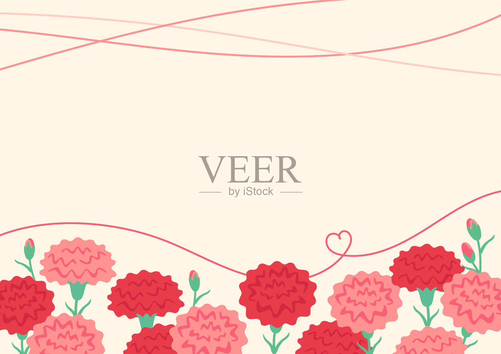 康乃馨母亲节设计框架插画图片素材