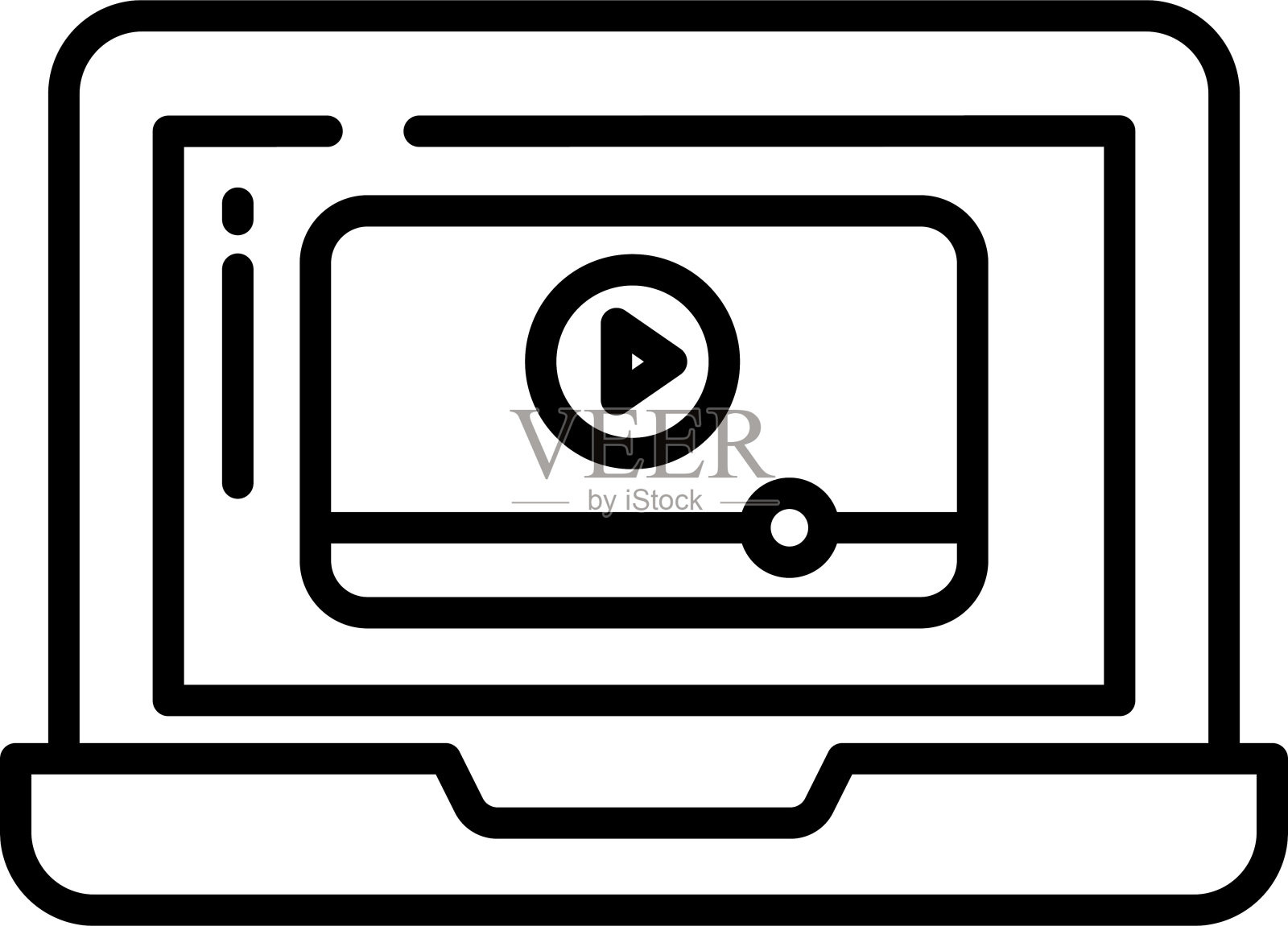 笔记本电脑轮廓矢量图插画图片素材