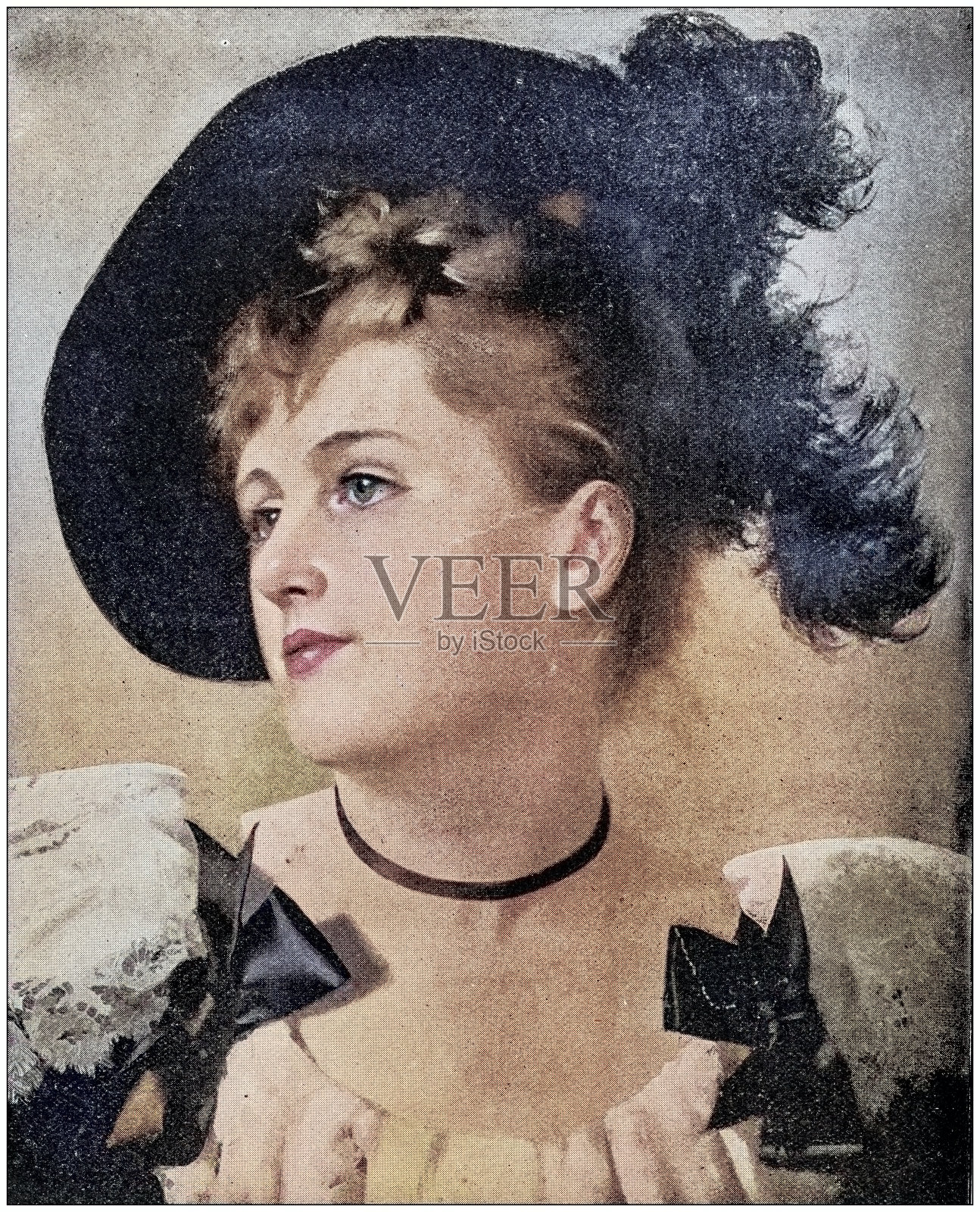 古玩画插图:女人插画图片素材