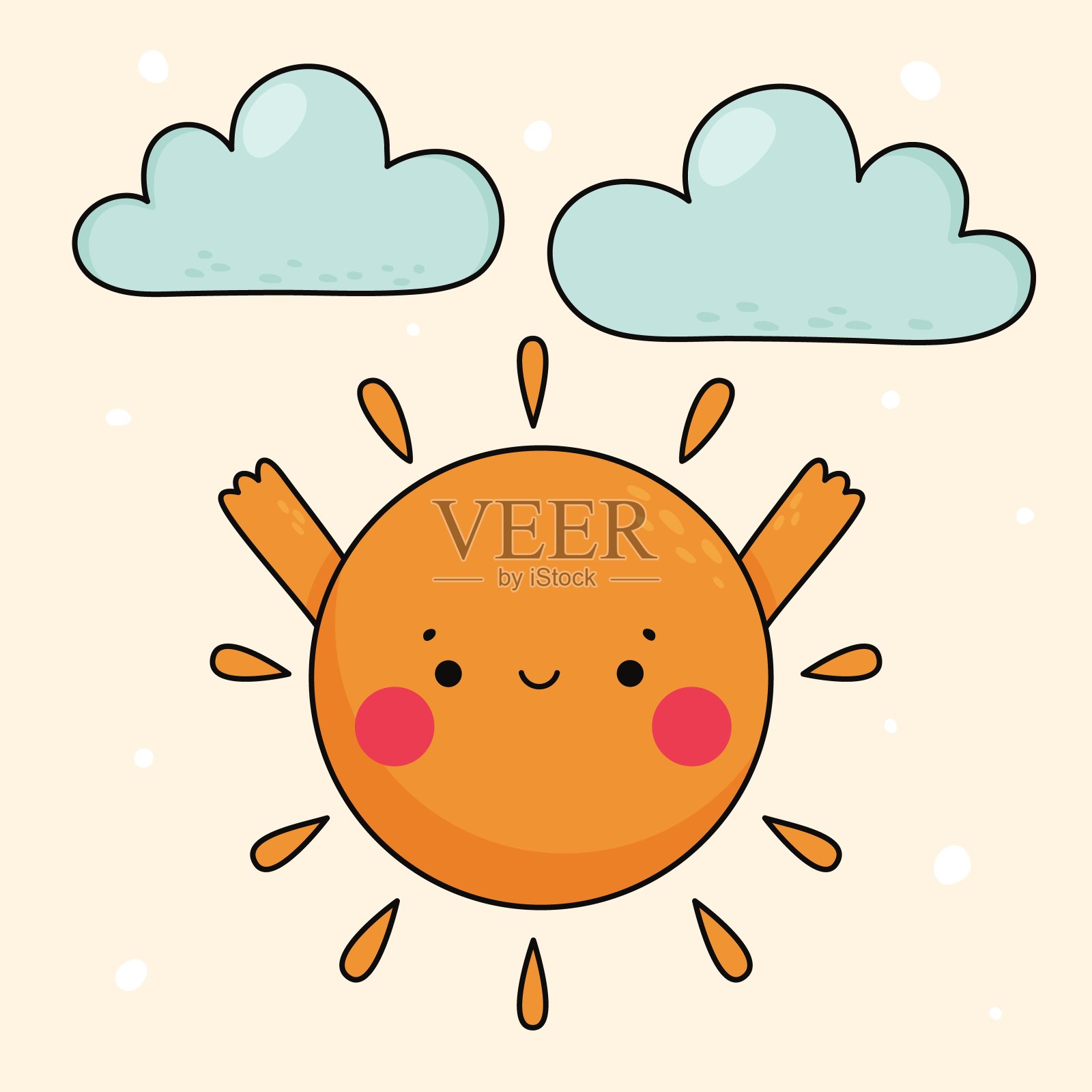 涂鸦的太阳插画图片素材