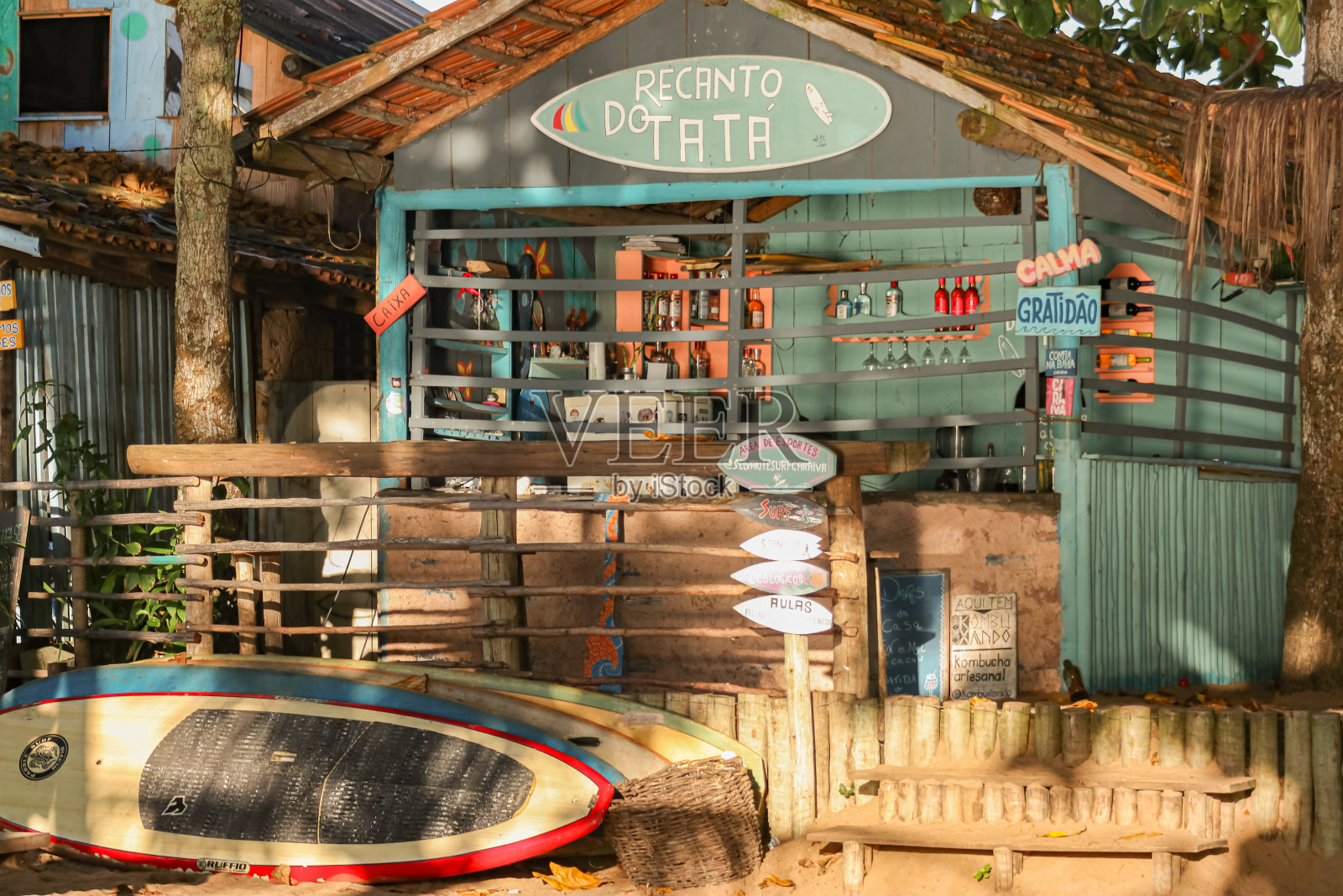 Caraíva原村的商业街照片摄影图片