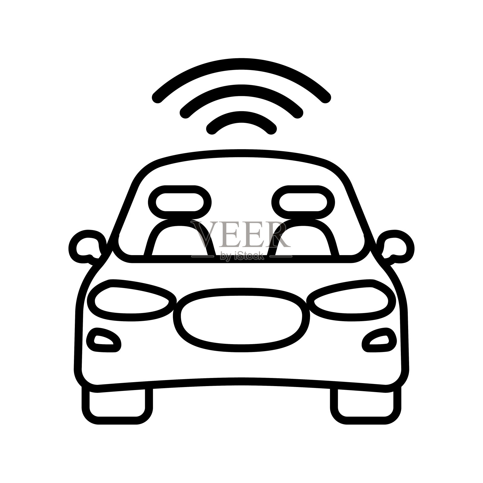 联网汽车图标。插画图片素材