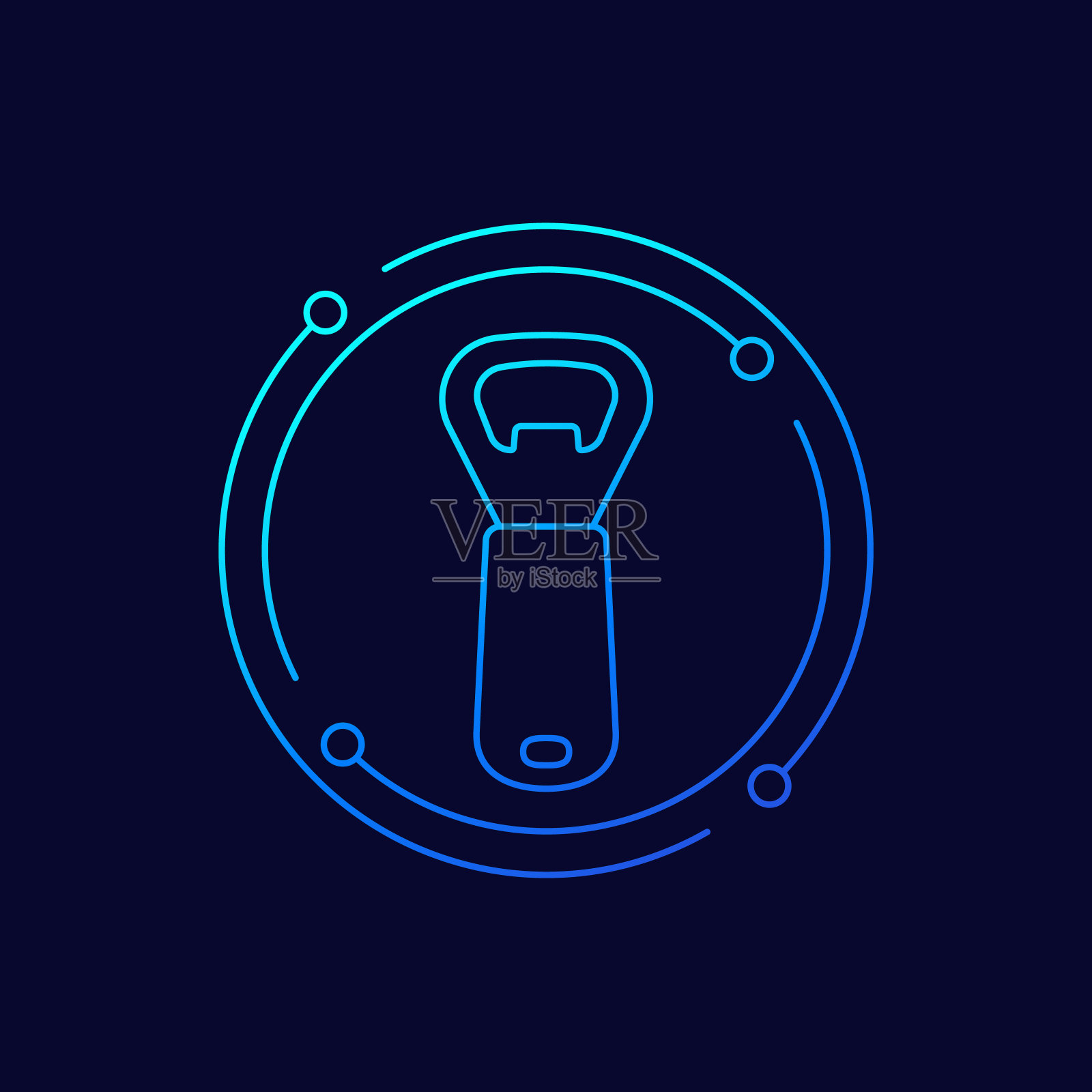 开瓶器图标，线性设计插画图片素材