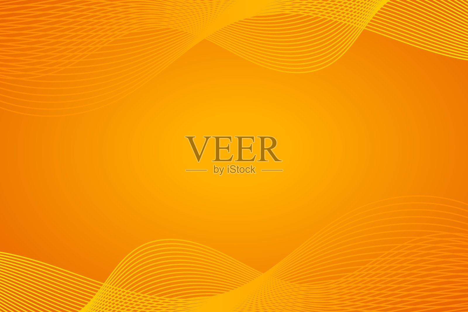 现代波浪曲线上的黄色到橙色渐变色抽象呈现背景，用于横幅销售，壁纸，宣传册，登陆页插画图片素材