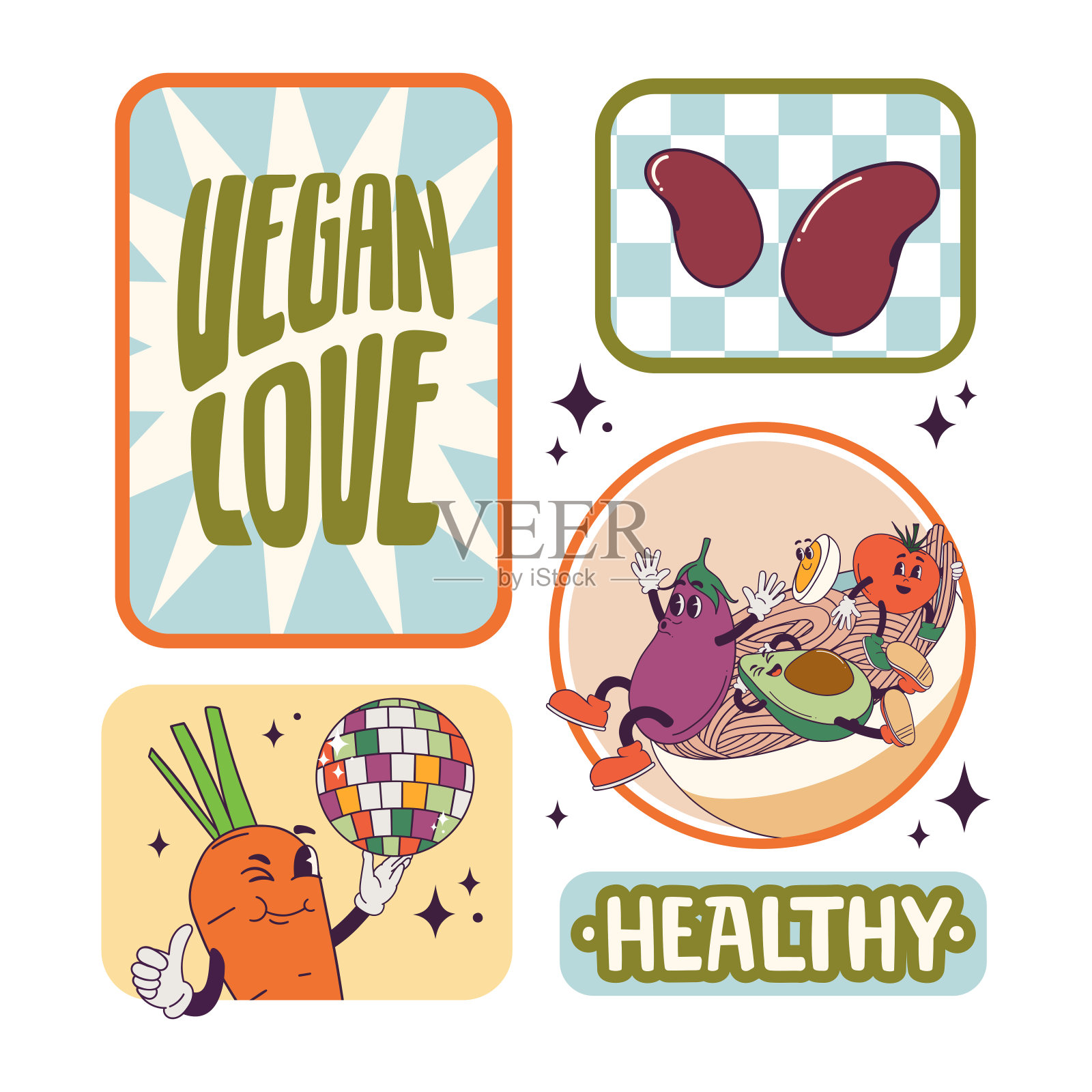 素食海报素食的爱插画图片素材