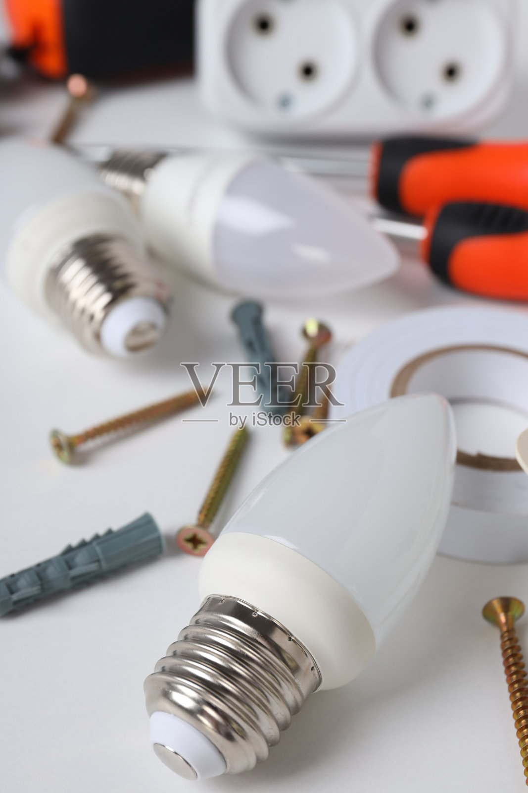 电工或电动工具的概念，近距离接触照片摄影图片