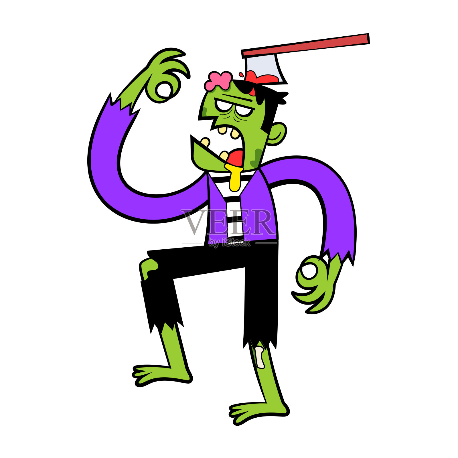 矢量僵尸人卡通插图孤立插画图片素材