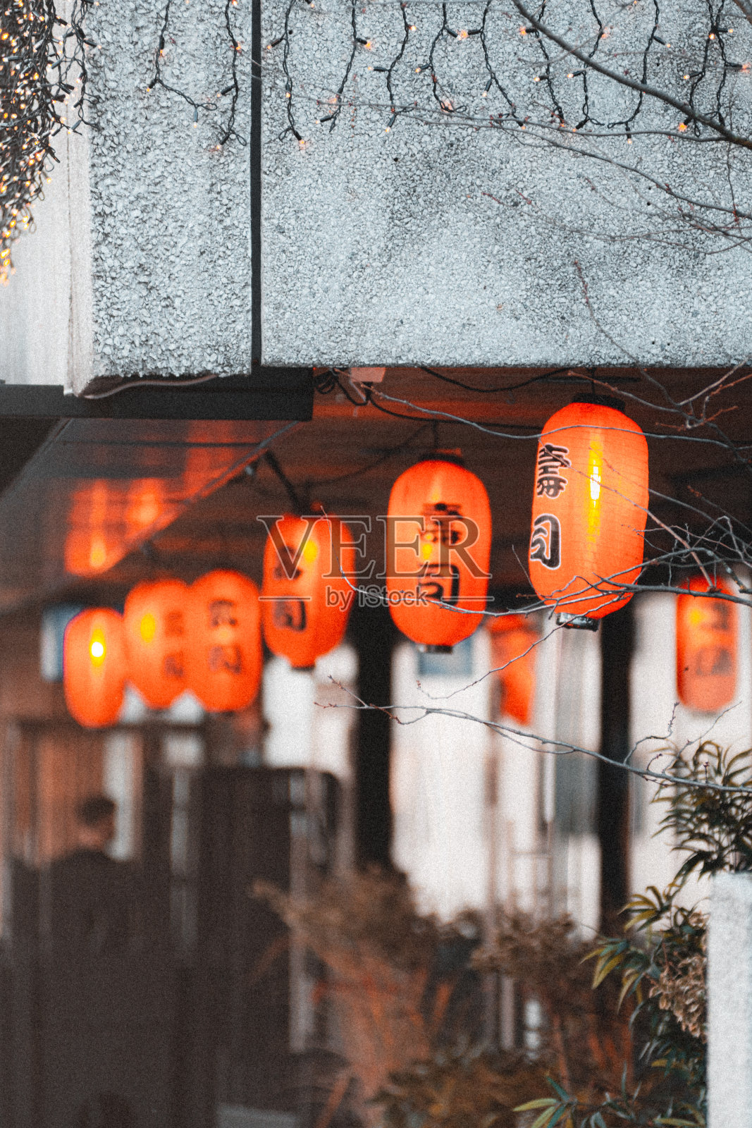 有灯笼的亚洲餐厅照片摄影图片