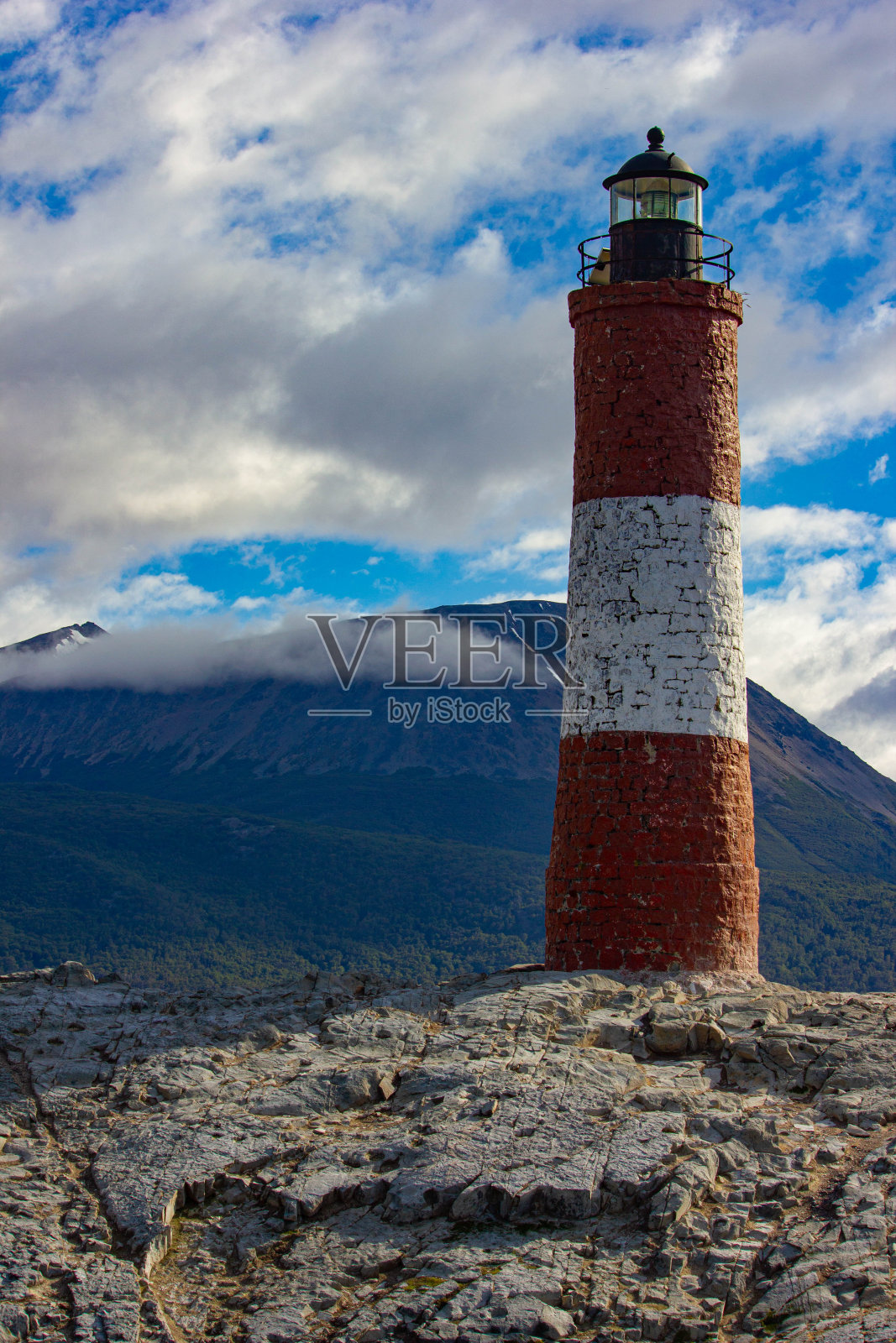 比格尔海峡的灯塔照片摄影图片