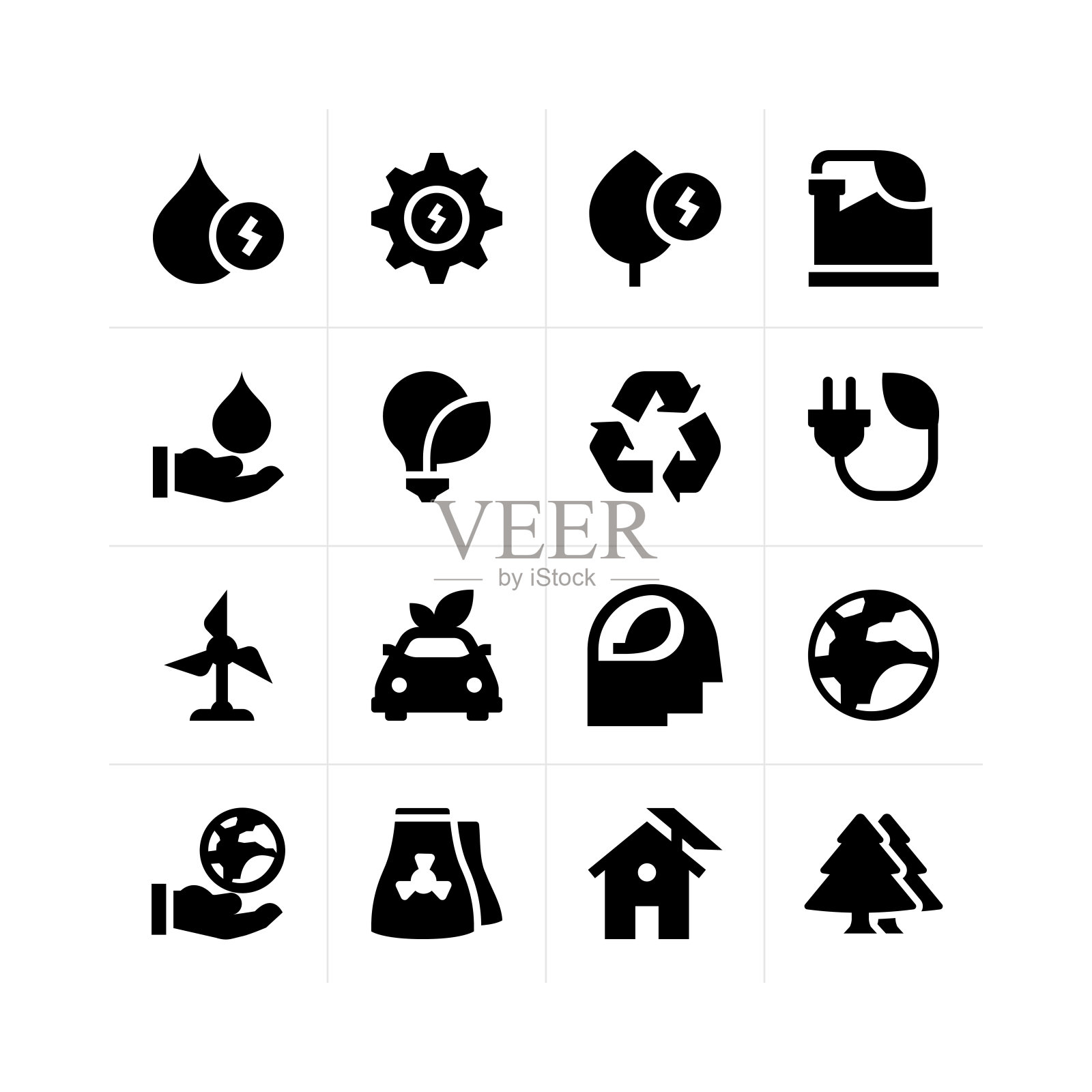 绿色能源图标插画图片素材