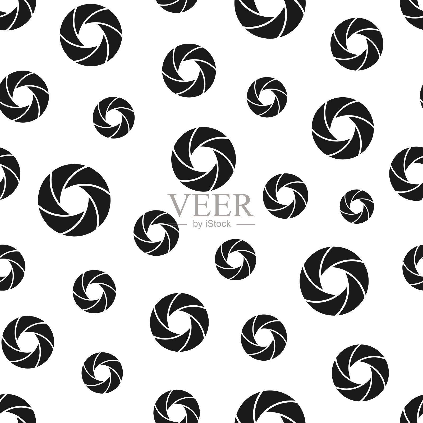 相机快门。无缝模式。白色背景的图标插画图片素材