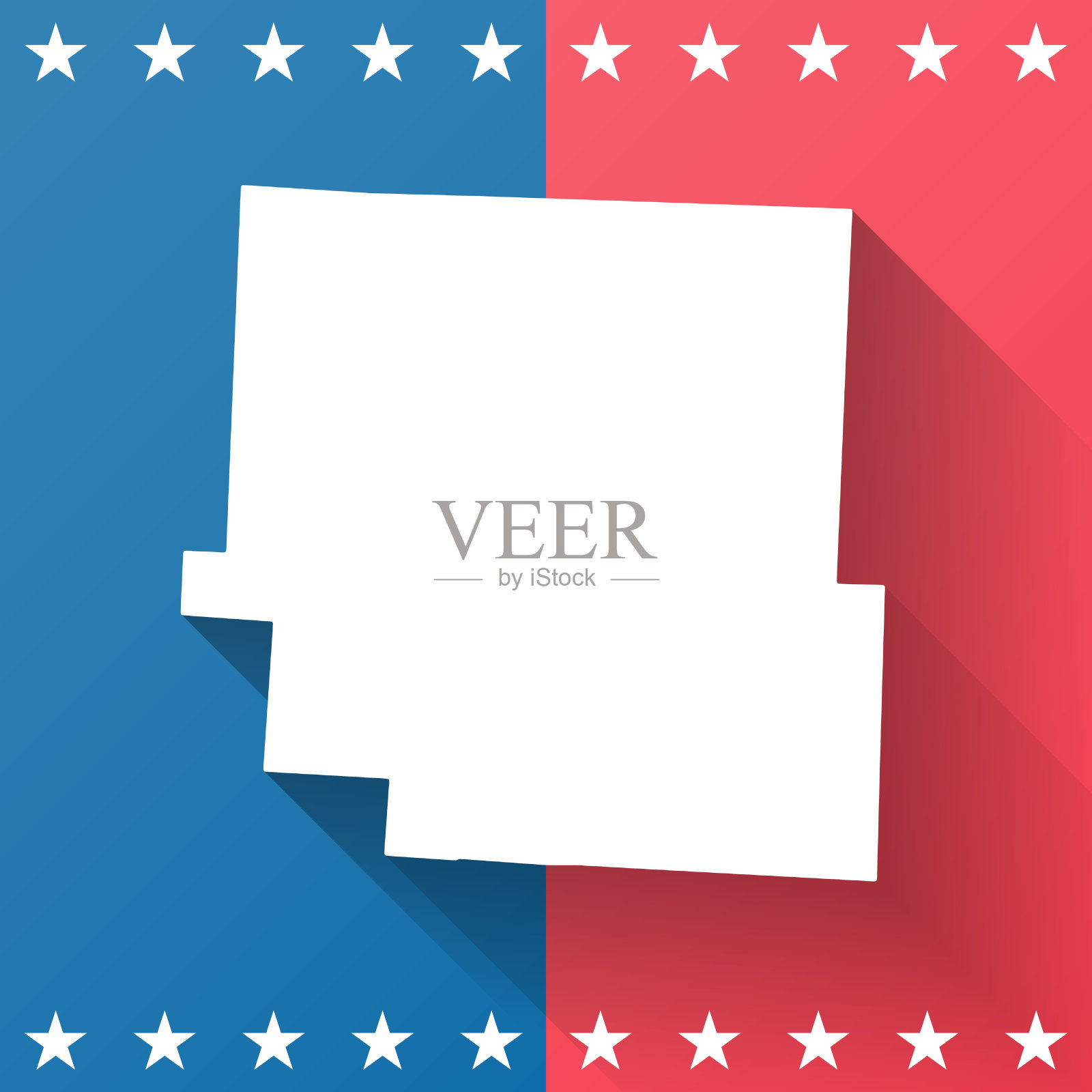 俄亥俄州穆斯金肯县。地图在蓝色和红色的背景插画图片素材