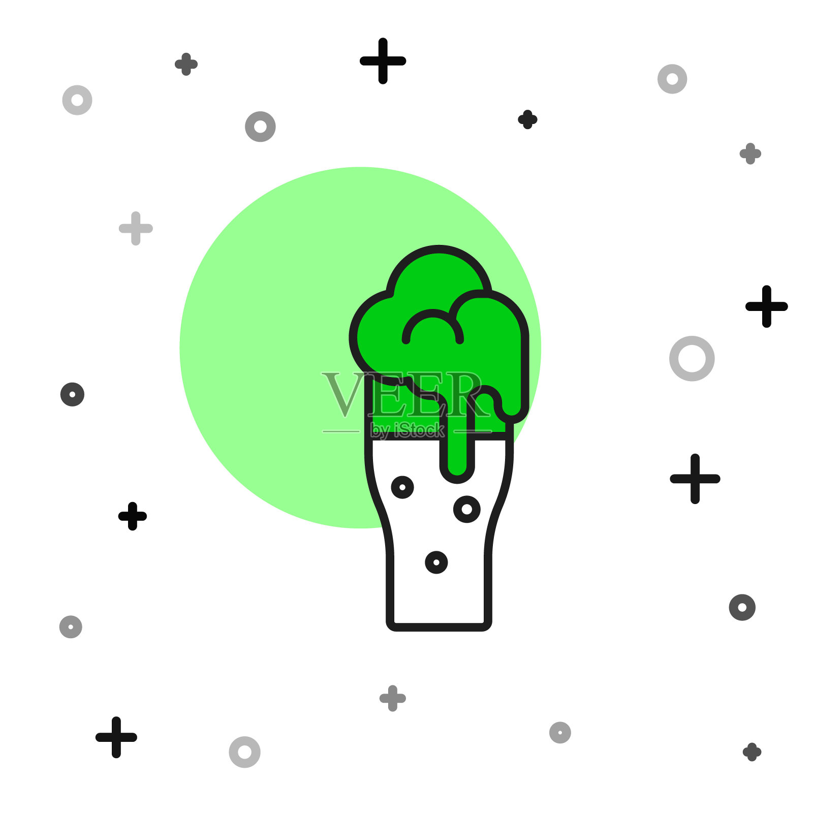 填充轮廓杯啤酒图标孤立在白色背景。向量插画图片素材