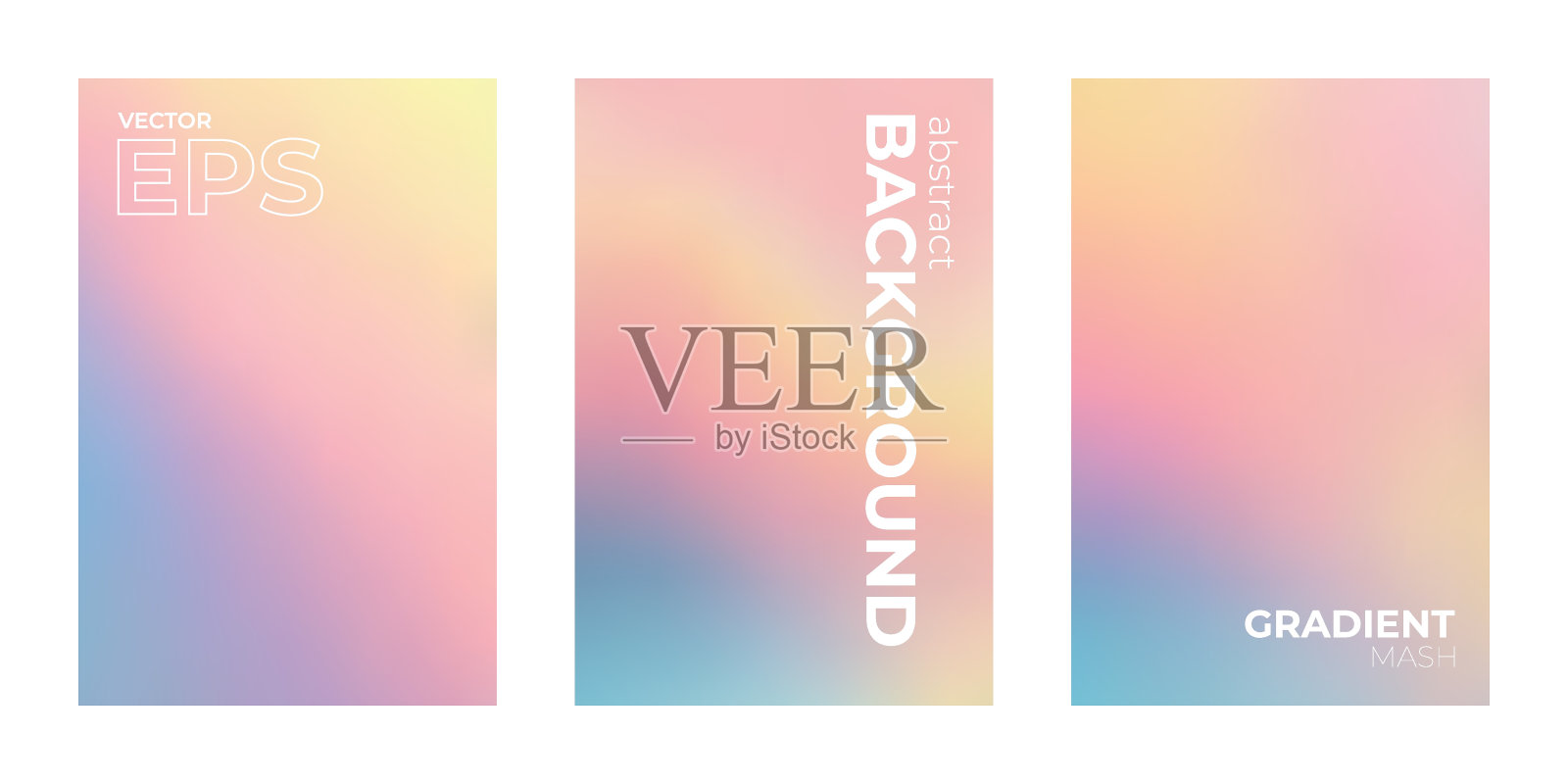 柔和的颜色梯度设置为柔和的设计插画图片素材