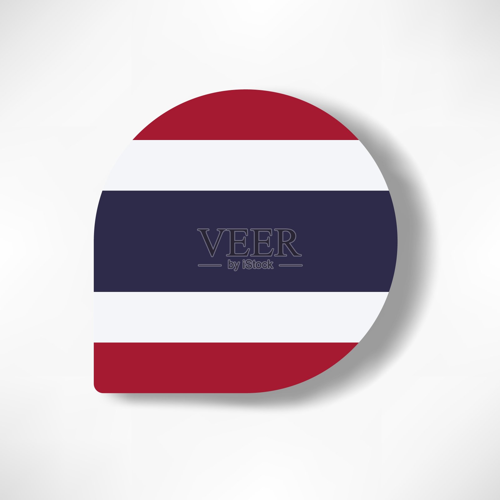 泰国降旗图标与阴影在白色背景。插画图片素材