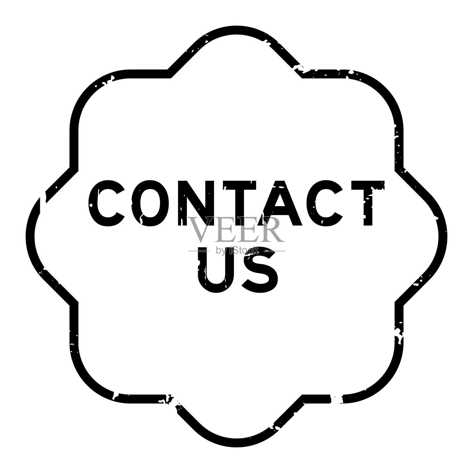 垃圾黑色联系我们字橡胶密封印章在白色的背景插画图片素材