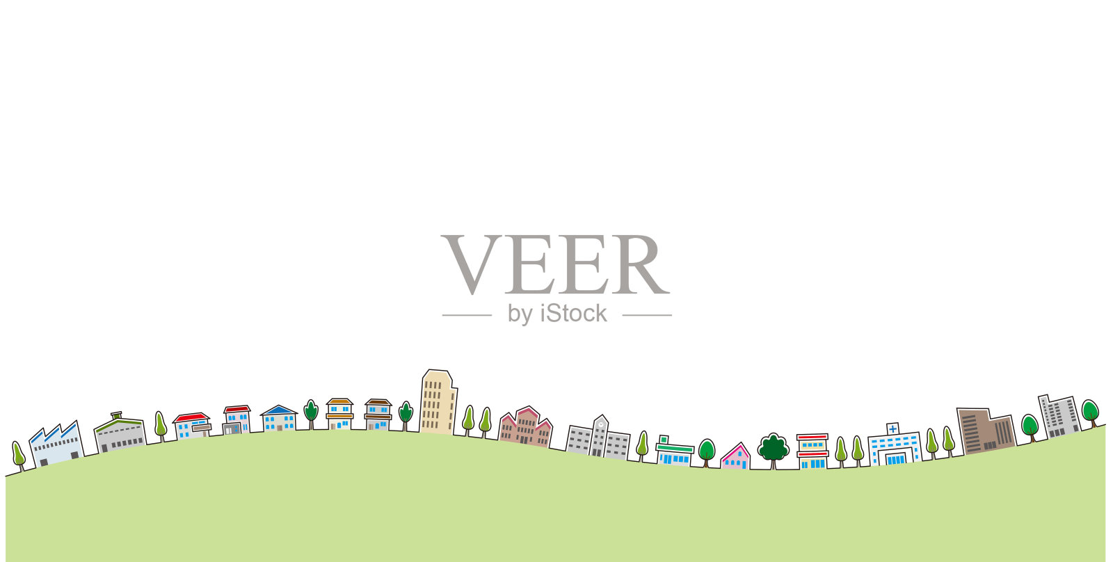 城市景观的流行插图。插画图片素材